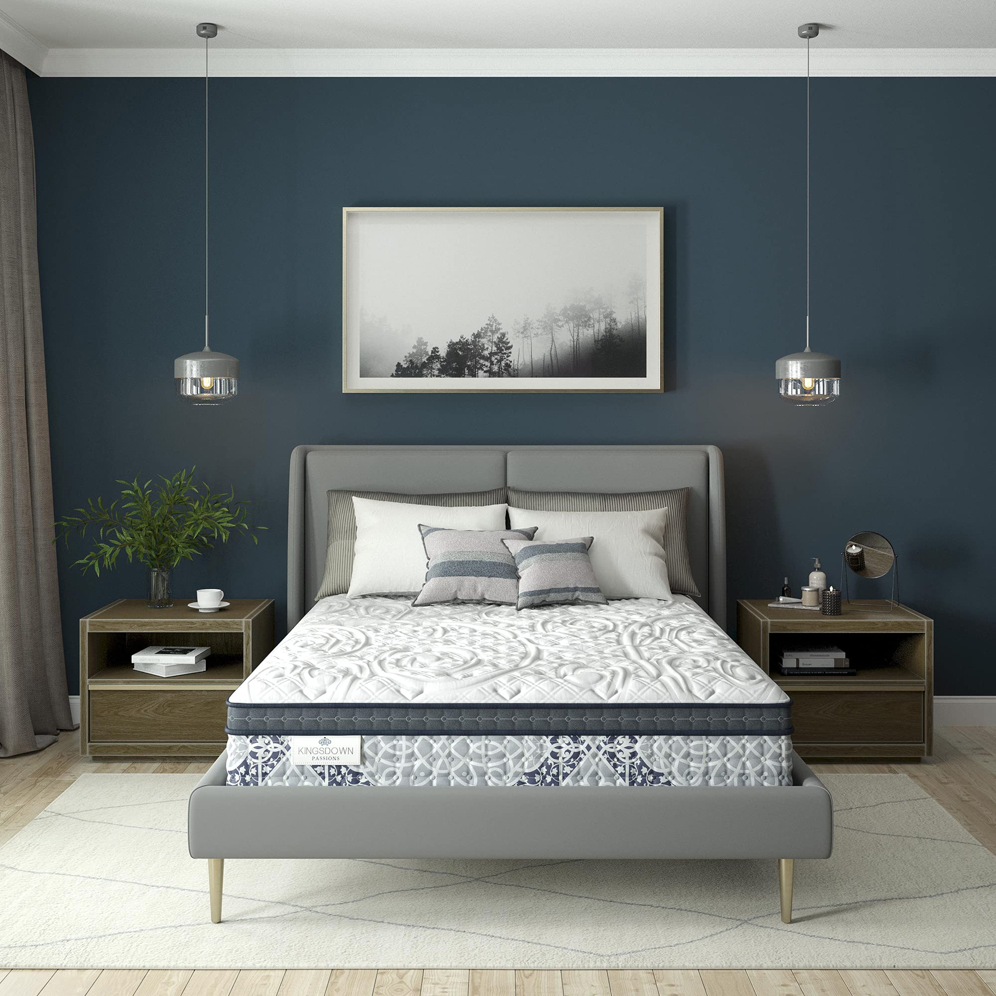 Kingsdown Firm Euro Pillow Top Hybrid California King Mattress - 15-inch Cooling Gel Memory Foam with Motion Isolation & Quilted Top for Cool, Luxury Sleep - Perfect for Hot Sleepers & Couples in Master Bedrooms