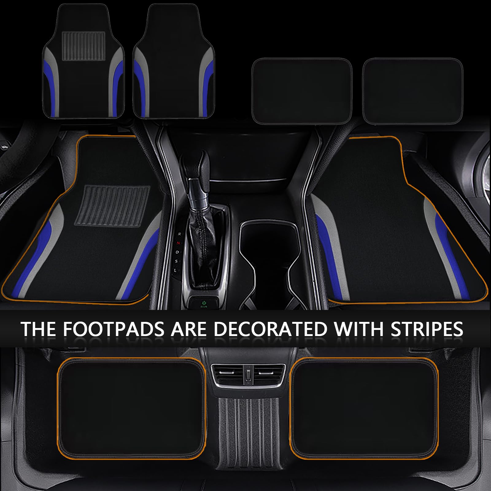 21-Piece Universal Car Seat Covers Set with Waterproof Floor Mats & Fluffy Steering Wheel Cover - Full Automotive Interior Protection for Women, SUV, Sedan (Blue) | Perfect for Road Trips, Commuting & Car Maintenance
