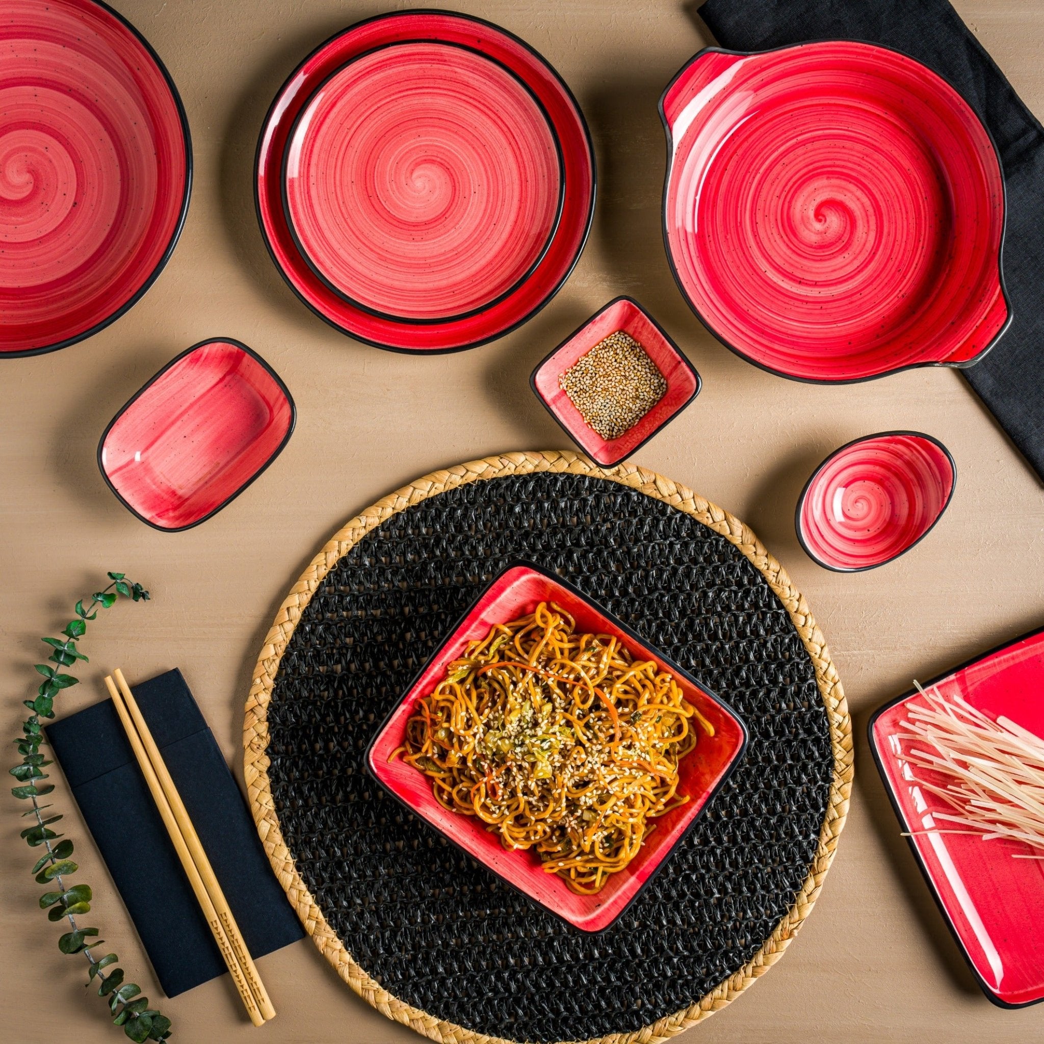 Aura Passion 9-Inch Dessert Plate Set of 4 - Elegant Ceramic Appetizer Plates for Cake, Pastry, Tapas - Perfect for Dinner Parties, Wedding Receptions & Home Decor
