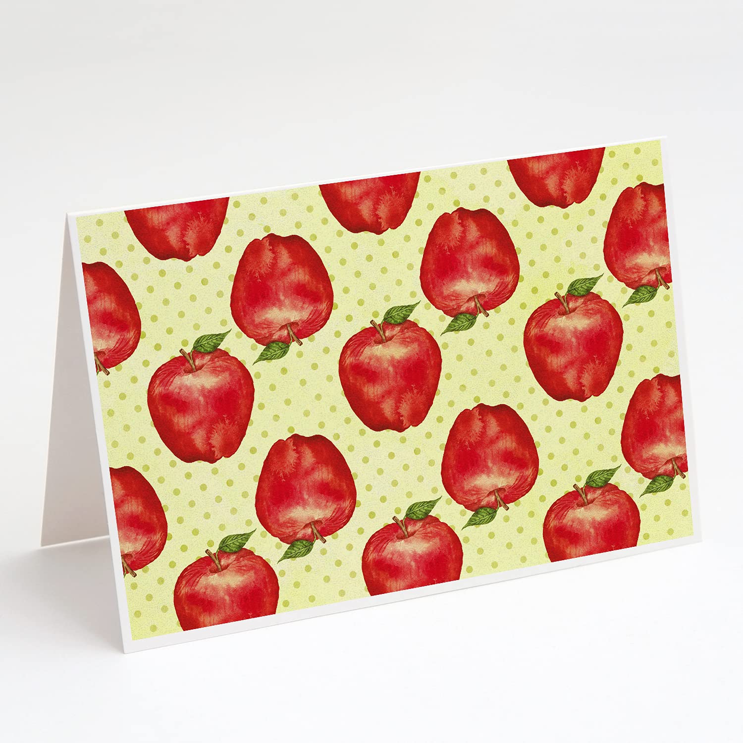 Watercolor Apples & Polkadots Blank Greeting Cards - Pack of 8 A7 Size (5x7) Note Cards with Envelopes | Whimsical Stationery for Birthday, Thank You & Holiday Cards | Perfect for Handwritten Notes & DIY Crafting