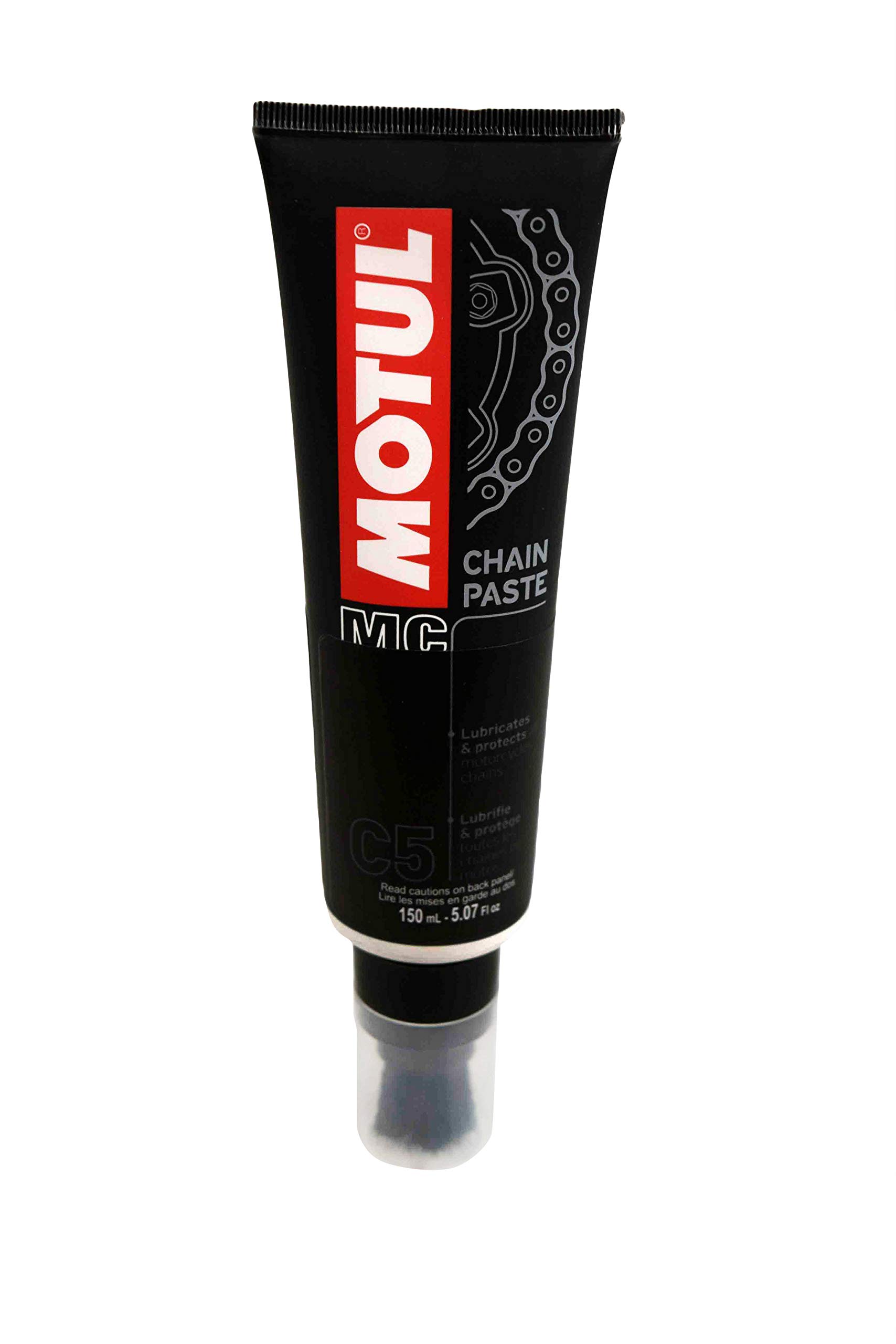 Motul 106513 C5 Chain Paste - 12 Pack with No-Mess Applicator Brush - 150mL Chain Lubricant Bottles - Includes Premium Motul Stickers - Ideal for Motorcycle, Bicycle & ATV Chain Maintenance
