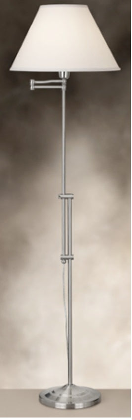 Brushed Metal Adjustable Height 3-Way Articulating Floor Lamp - Perfect for Living Room, Bedroom Reading & Office Task Lighting