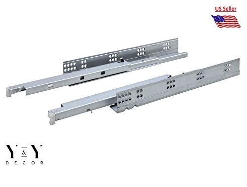 Y&Y Decor 6 Pairs 18 Inch Undermount Cabinet Drawer Slides - Soft Close, 100lb Load Capacity, Full Extension Cabinet Hardware for Kitchen, Bathroom & Office Organization