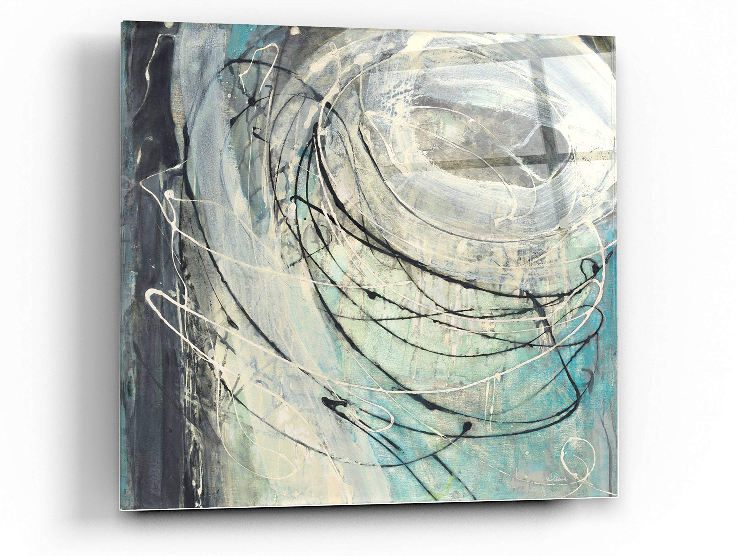 Albena Hristova 'Twister' Acrylic Glass Wall Art - 24x24 Inch Modern Abstract Painting for Living Room, Bedroom & Office Decor