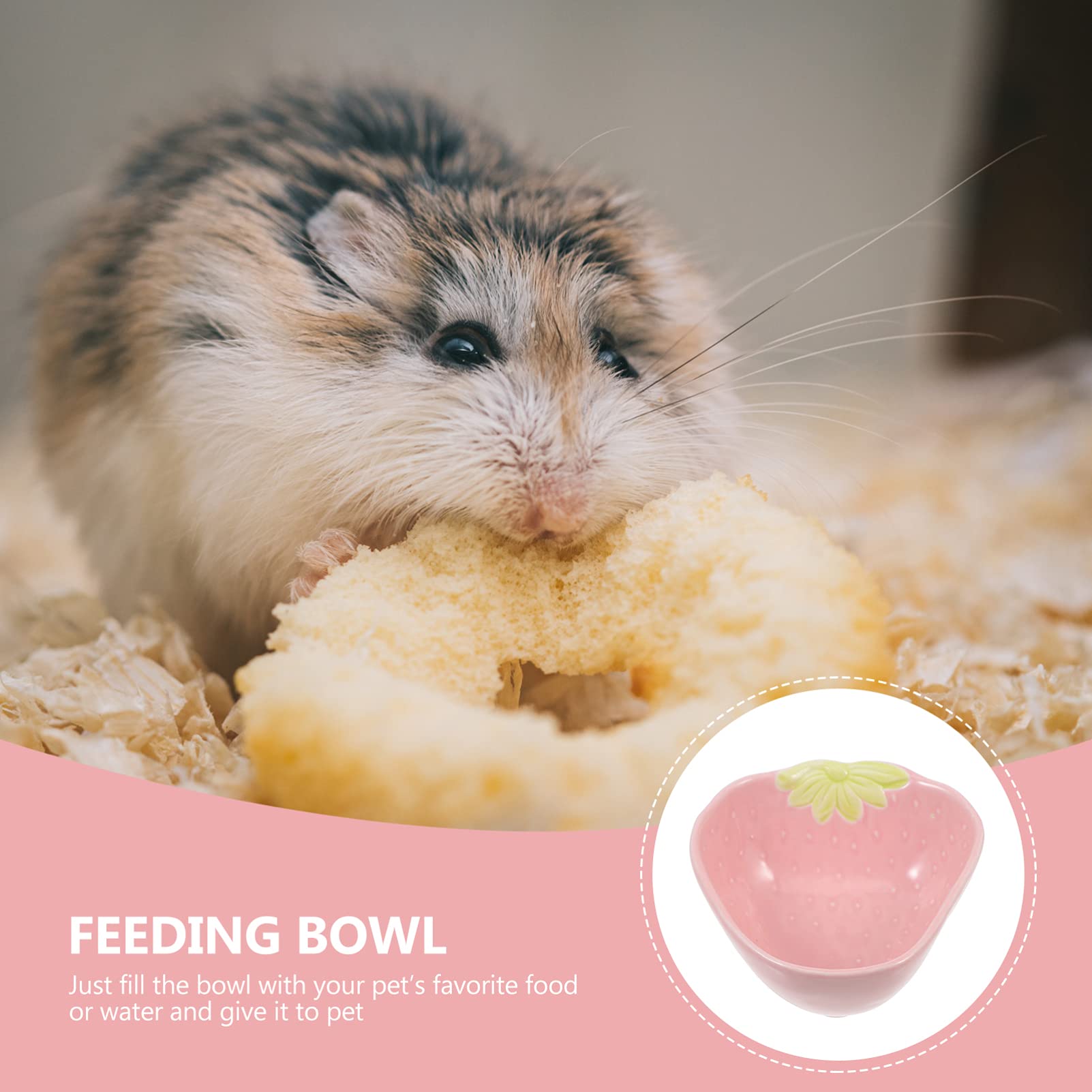 Ceramic Hamster Food Bowl - Cage Feeder & Water Dish for Small Pets - Perfect for Hamster Cages & Play Areas