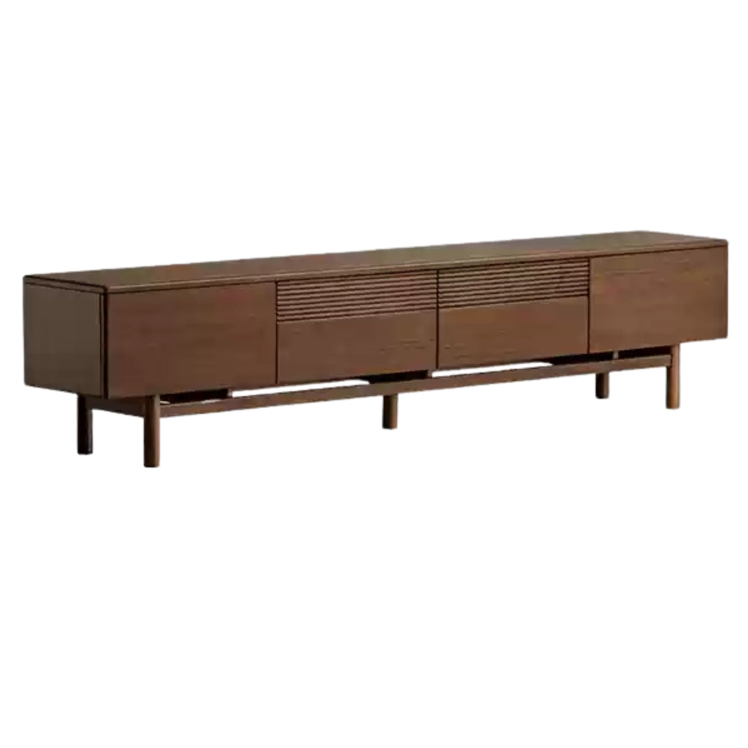 Premium Black Walnut & Oak Solid Wood TV Stand - Modern Entertainment Center with Storage for Living Room, Bedroom, or Home Theater