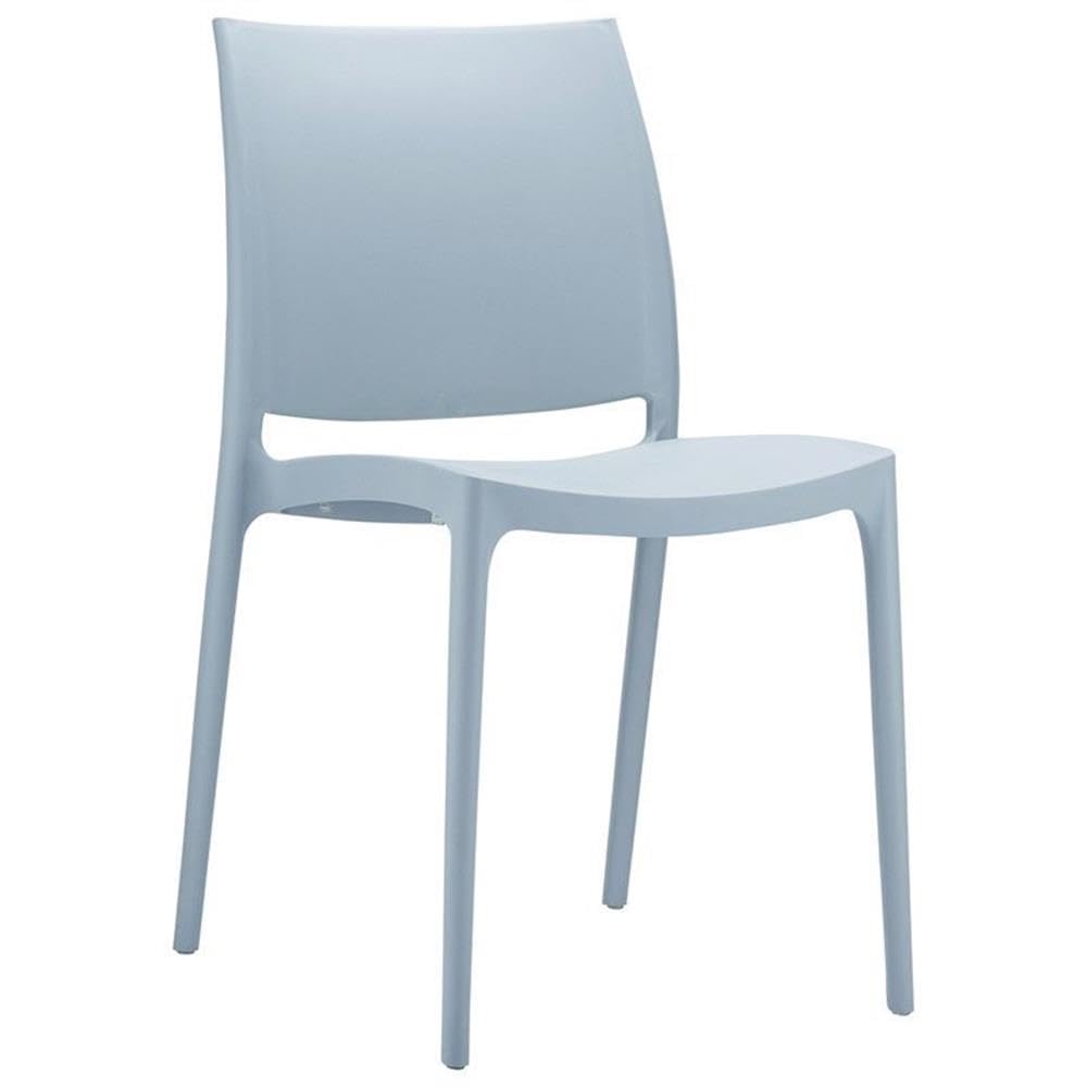 **Maya Patio Dining Chairs (Set of 2) - Silver Outdoor Furniture for Backyard, Garden, and Poolside Relaxation**