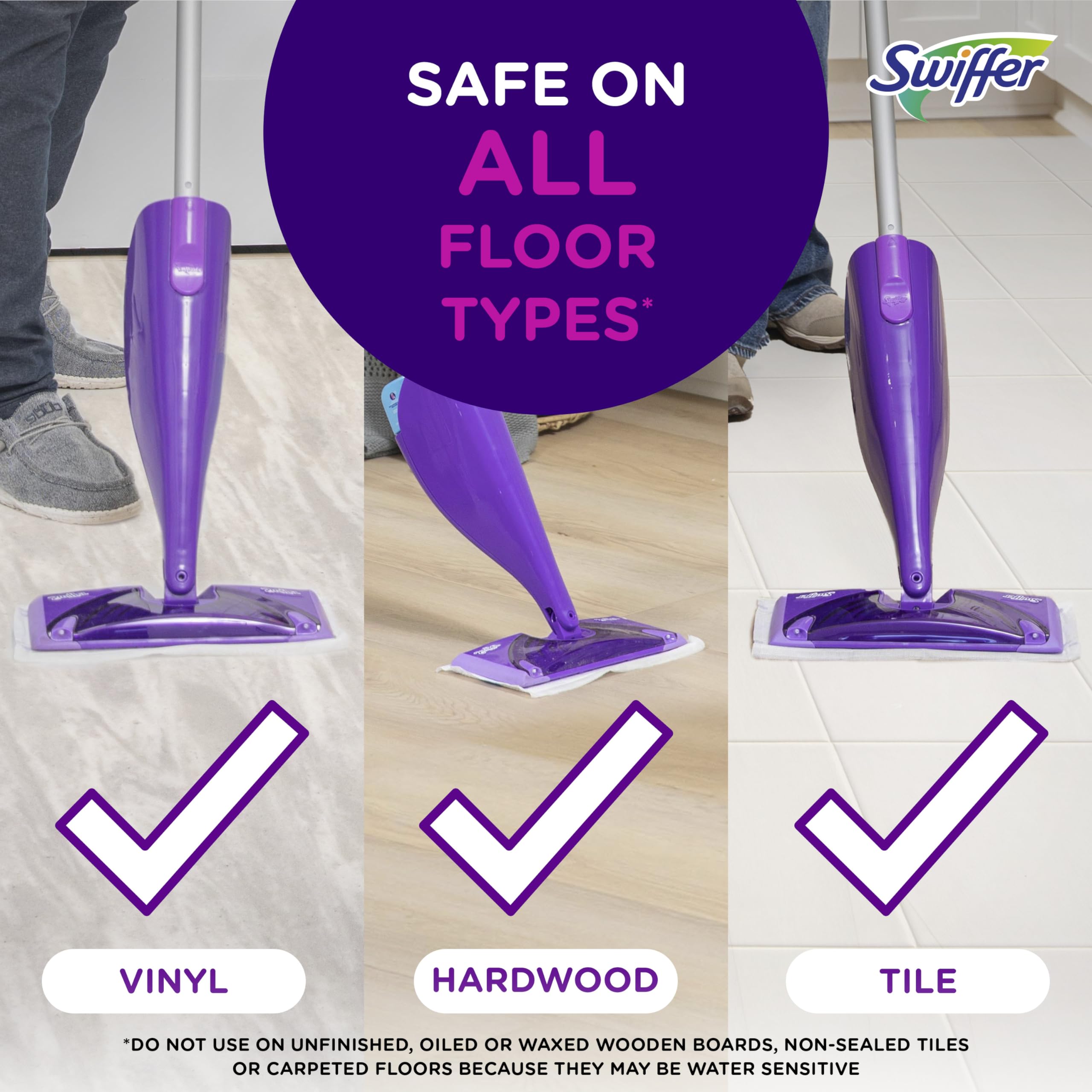 Swiffer WetJet Multi-Surface Floor Cleaner Solution with Febreze Refill - Hardwood, Tile & Laminate Floor Cleaner - Lavender Scent, 1.25 Liter (42.2 Fl Oz) - Pack of 2 - Ideal for Kitchens, Bathrooms & High-Traffic Areas