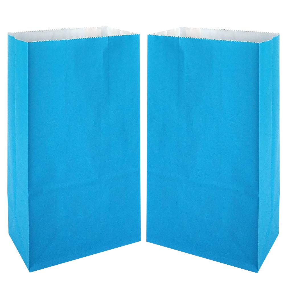 KEYYOOMY 100-Pack Small Bright Color Paper Bags - Rainbow Party Favor Bags, Goodie Bags, Paper Lunch Bags (3.5 x 2.4 x 7.1 Inches) for Birthday Parties, Baby Showers & School Events