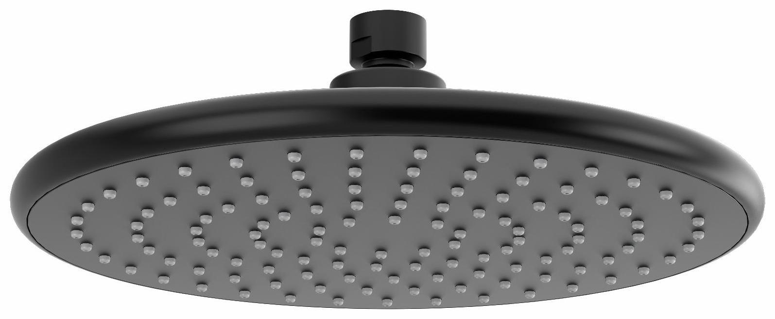 9 Inch Plastic Round Shower Head - Black (428BK RIOBEL) for Bathroom, Spa & Relaxation