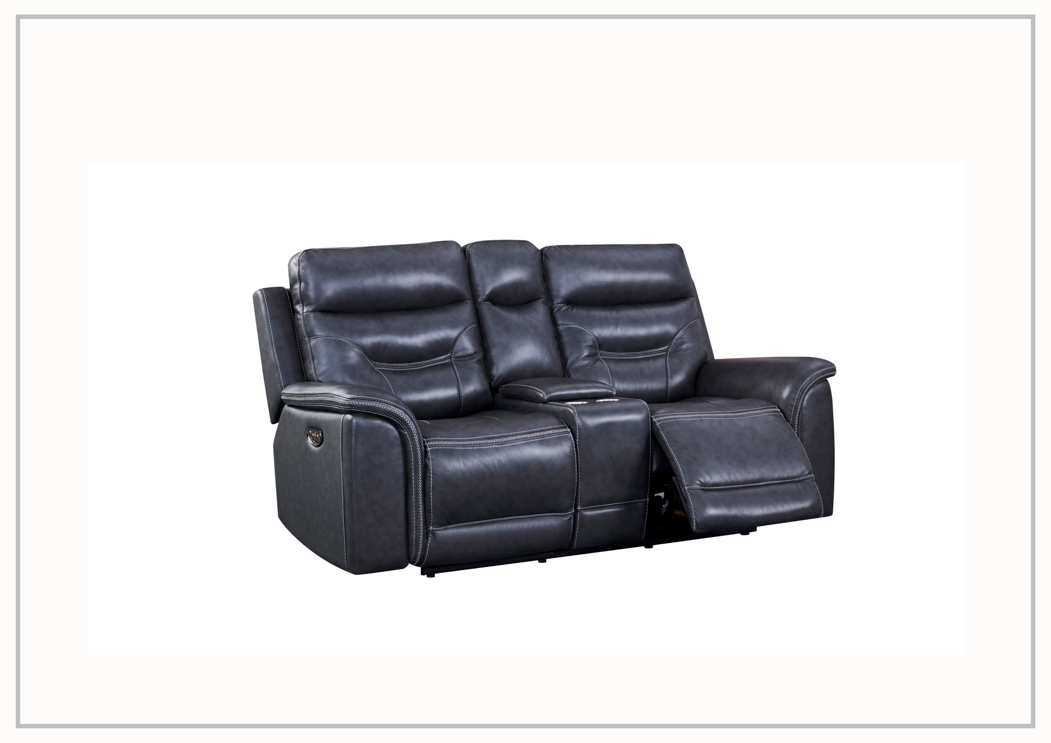 Gio Italia Baldwin Power Reclining Leather Loveseat - Genuine Leather Recliner Sofa for Living Room, Home Theater & Family Room - Comfortable Two-Seater Reclining Couch with Power Motion