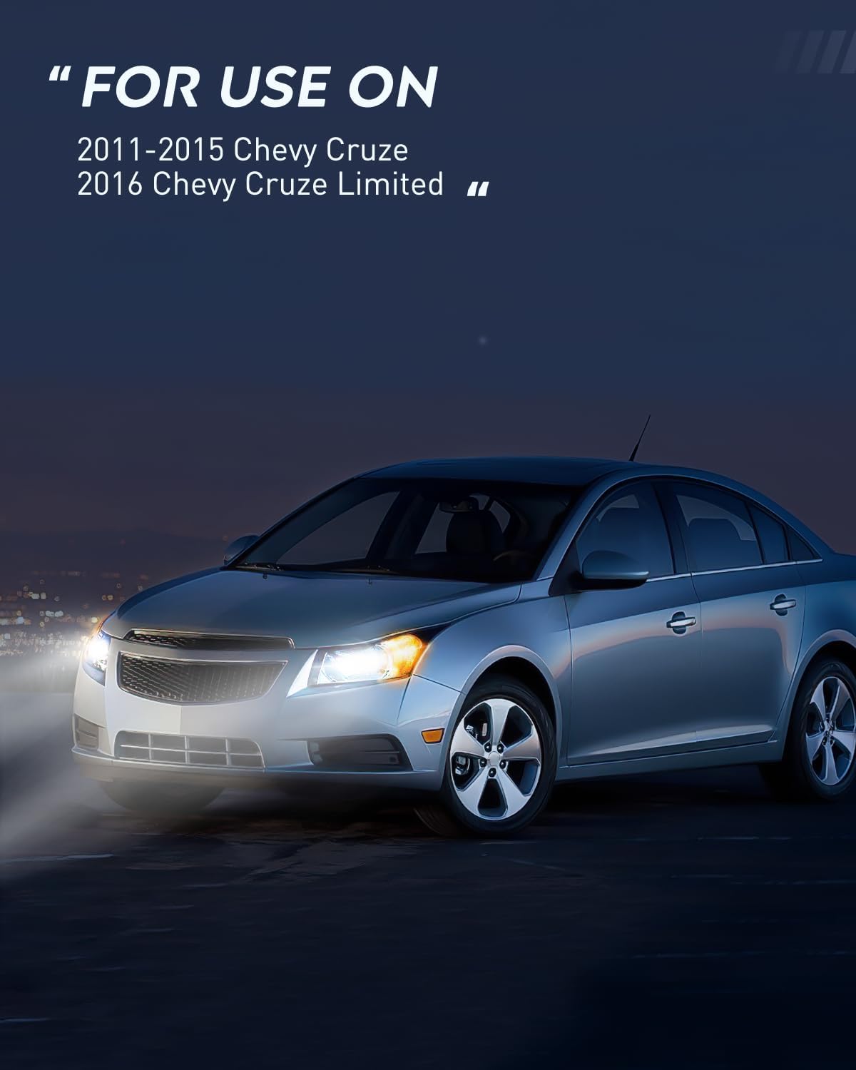 2011-2016 Chevy Cruze Headlight Assembly - Chrome Housing with Clear Reflector - Replacement Headlights for Chevy Cruze Limited & All Models - Perfect for Night Driving & Auto Restoration Projects