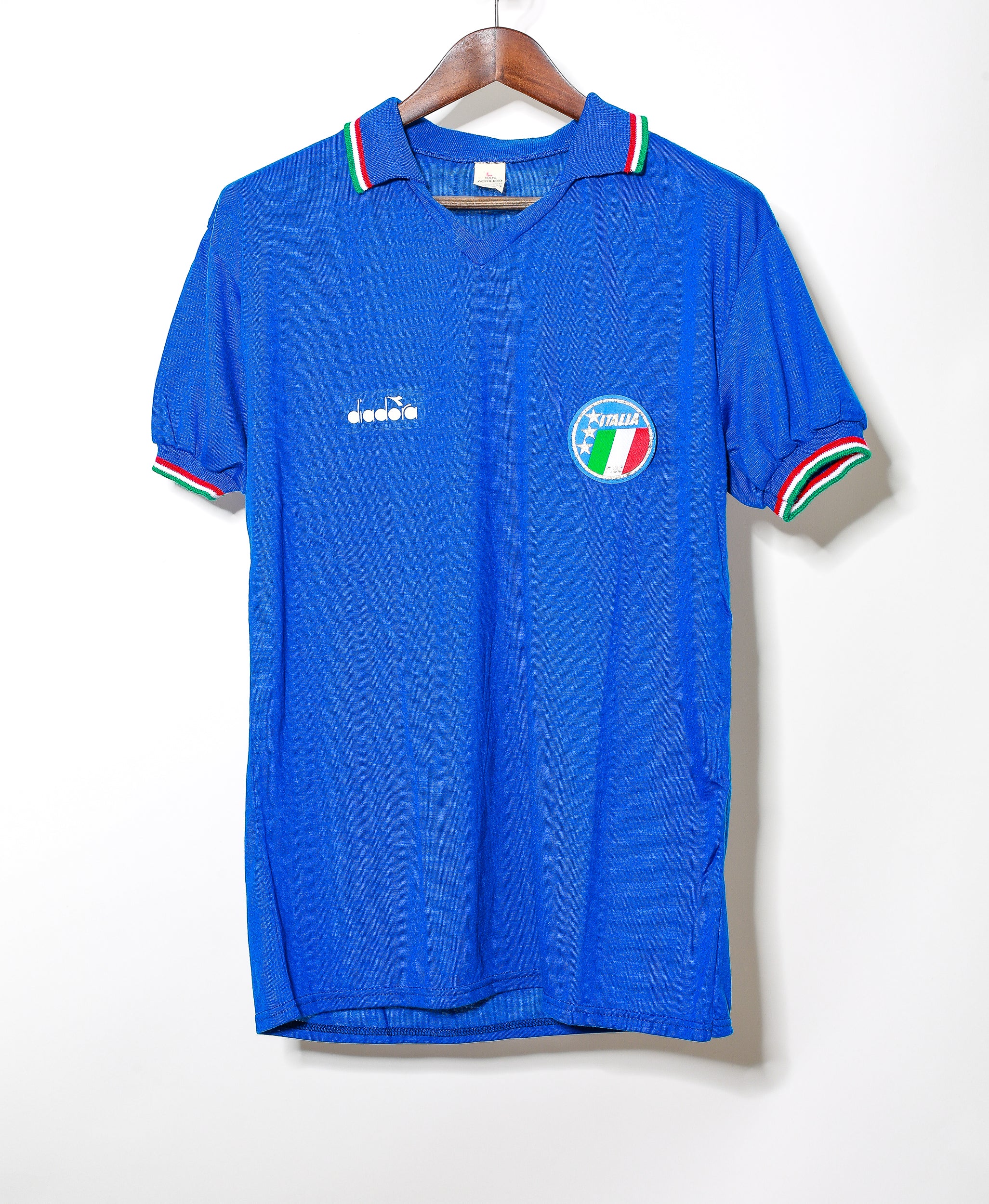 1990 Italy World Cup Player Issue Jersey (Size L) - Vintage Soccer Collectible for Fans & Memorabilia Enthusiasts