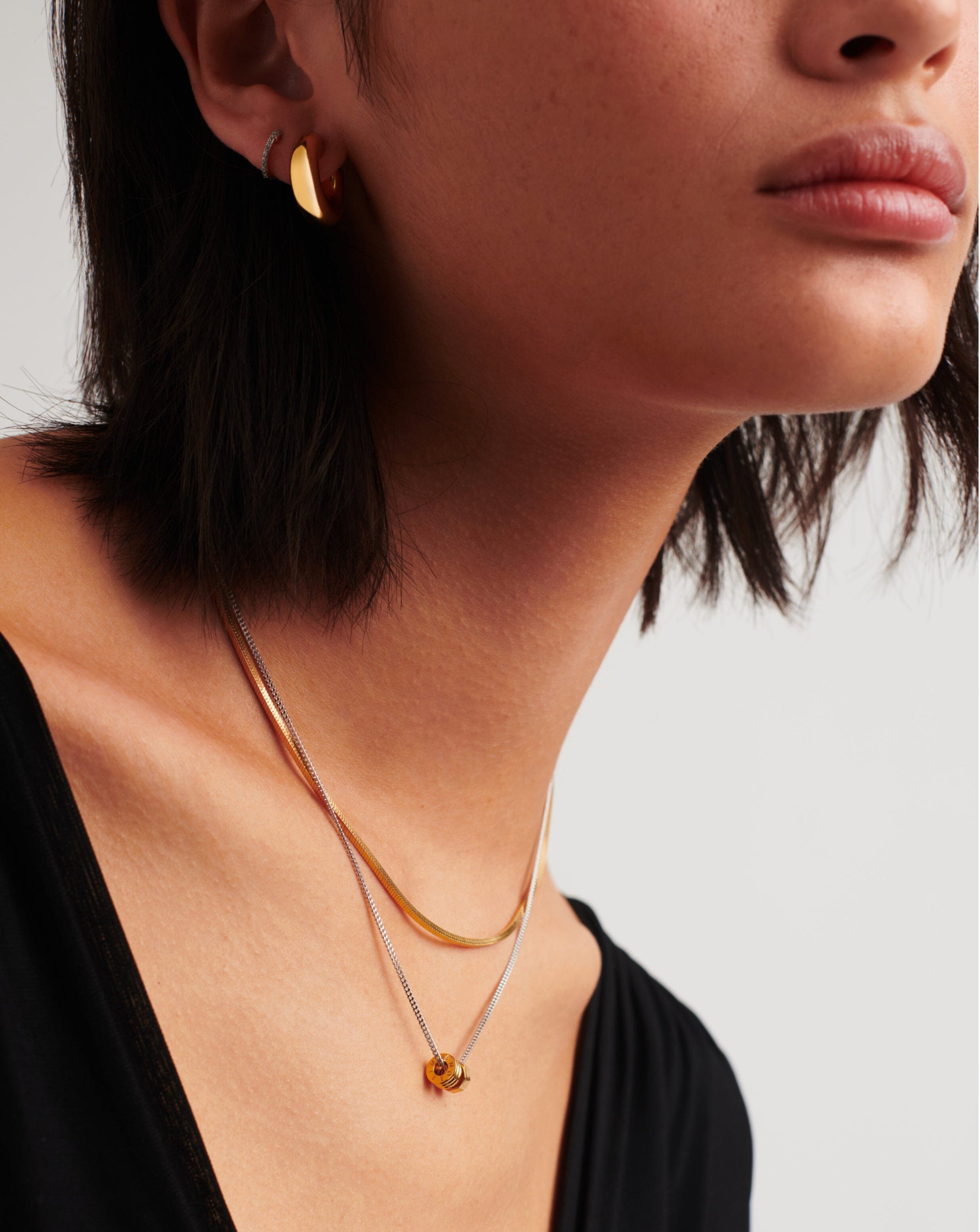 Abacus Beaded Floating Charm Necklace - 18k Recycled Gold Vermeil & Rhodium Plated Sterling Silver Jewelry | Perfect for Everyday Wear, Gift Giving & Special Occasions