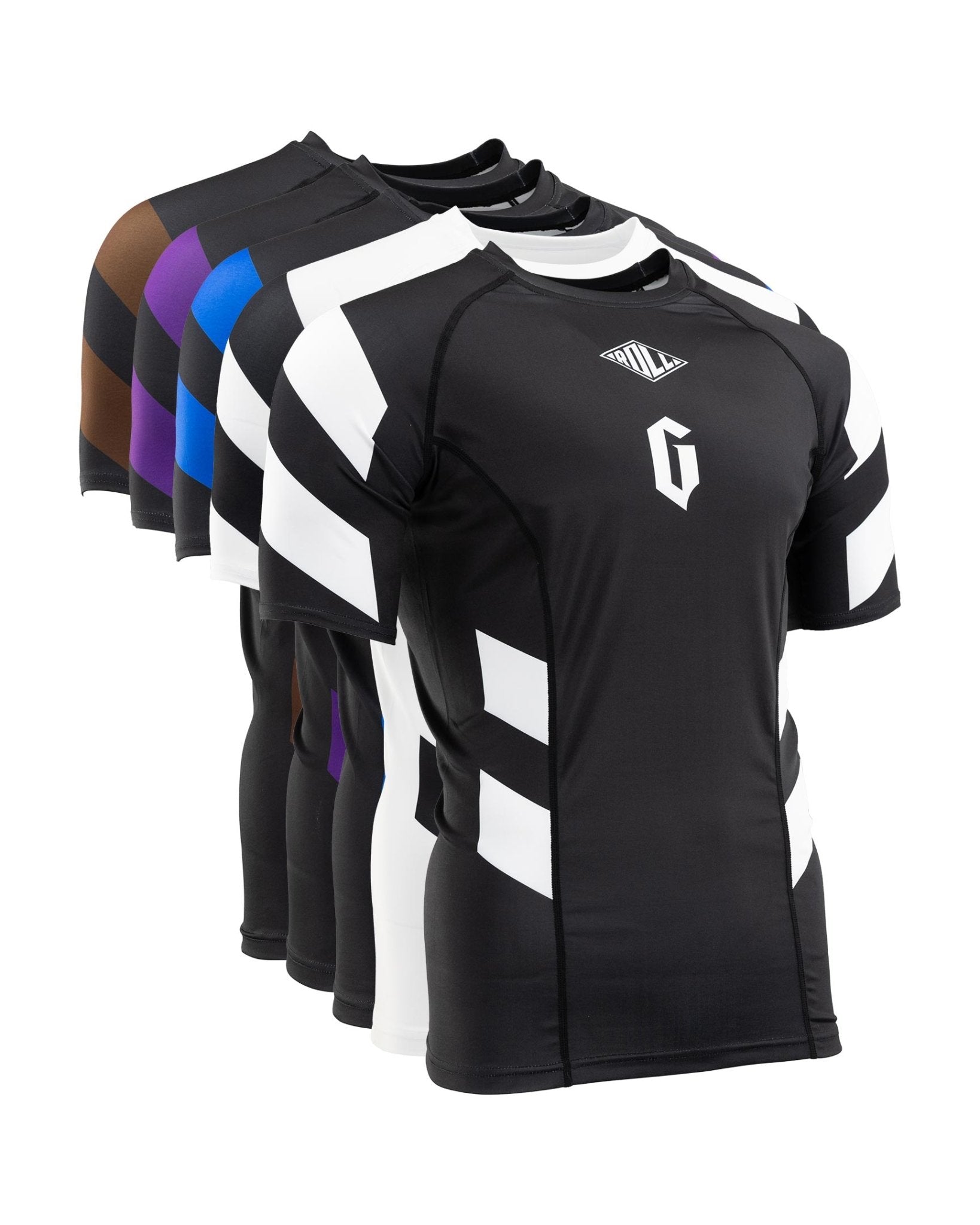 Men's Short Sleeve Pro Ranked Rash Guard - UPF 50+ Sun Protection, Quick Dry & Anti-Chafing for Surfing, MMA, Jiu-Jitsu & Water Sports