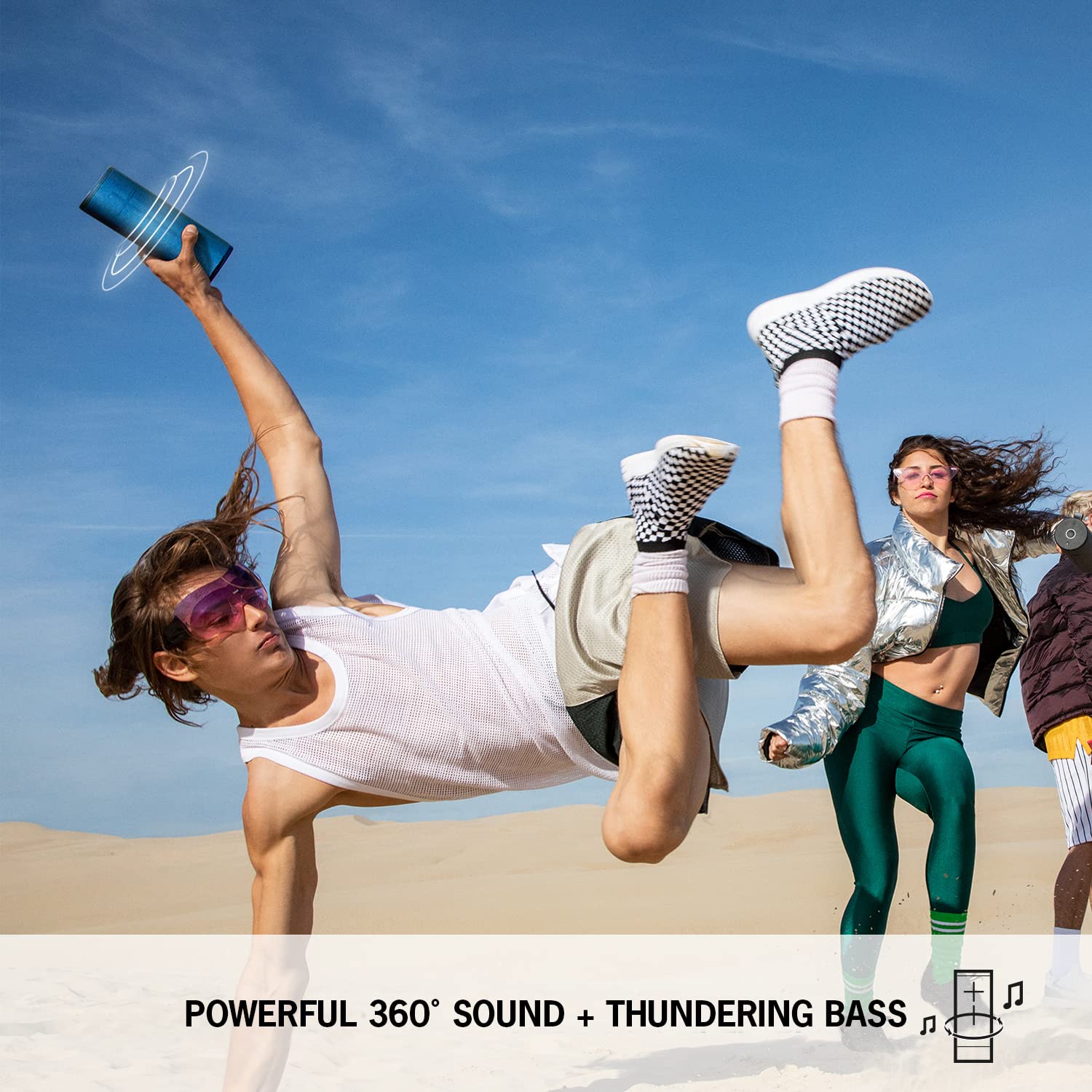 Ultimate Ears Boom 3 Wireless Bluetooth Speaker - Powerful Sound with Deep Bass, IP67 Waterproof, 15-Hour Playtime, 150ft Range, Magic Button Control (Night Black) - Perfect for Outdoor Adventures, Pool Parties & Travel