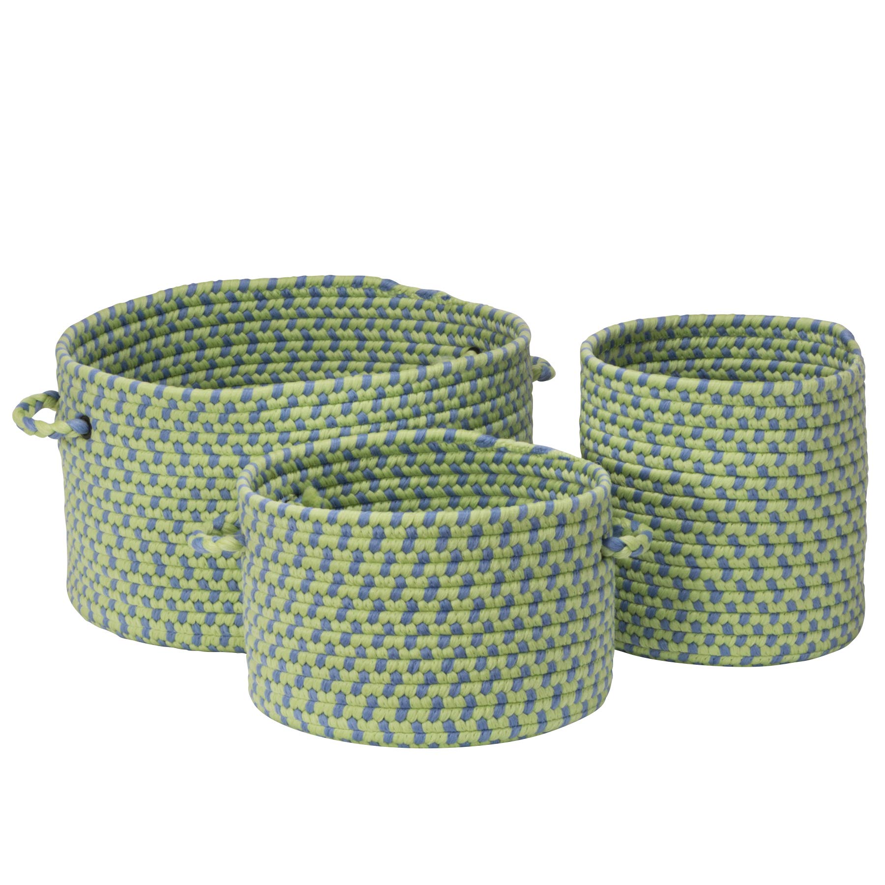 Colonial Mills Early Years Braided Toy Storage Basket Set - 3-Piece Woven Baskets (10