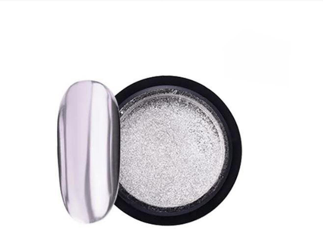 SHILLS Professional Nail Art Chrome Mirror Glitter Pigment Powder (028 Silver) - Metallic Nail Polish for Gel, Acrylic & Dip Powder - Perfect for Salon, Home Manicure & Nail Art Designs