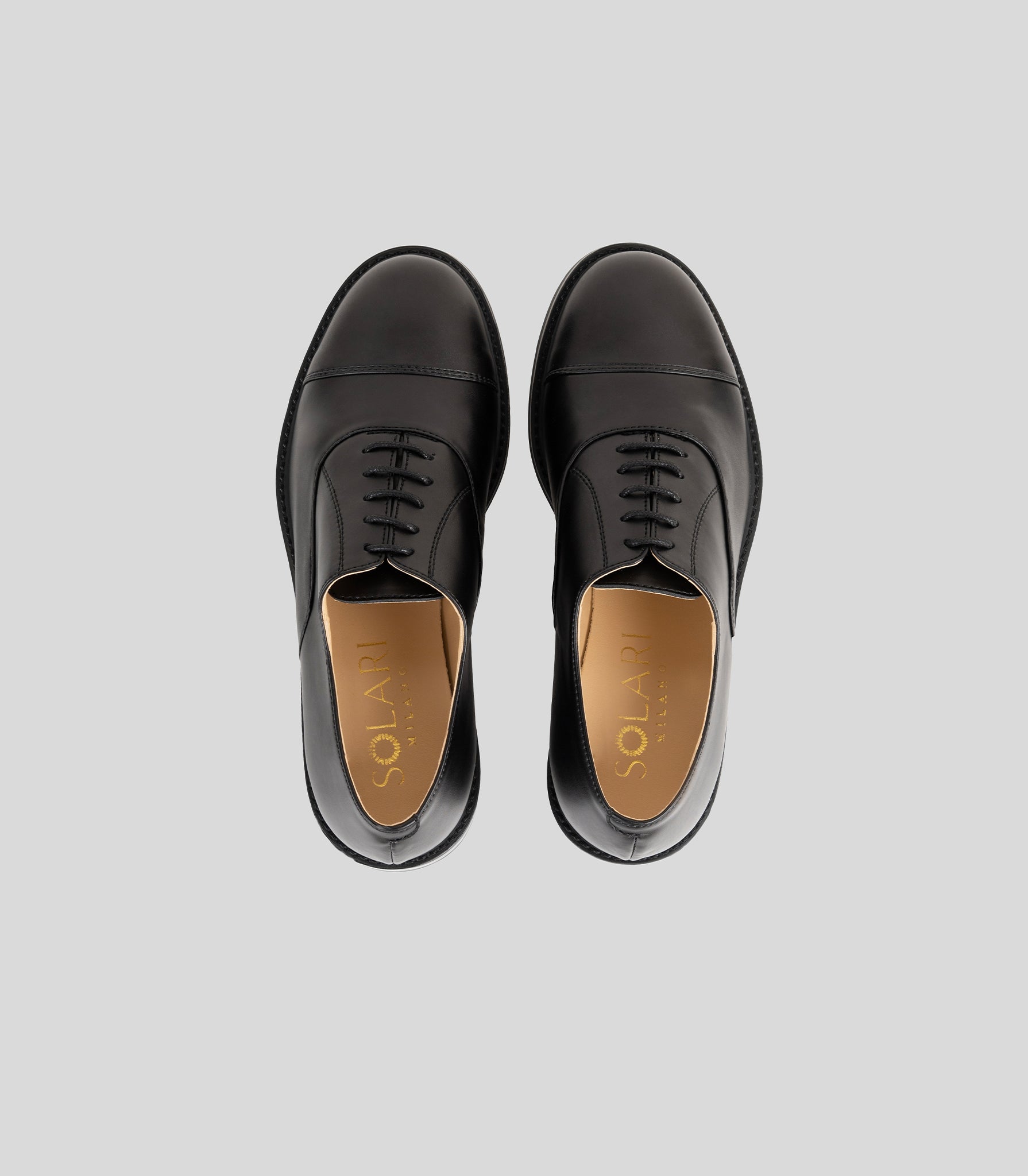 Solari Milano Men's Classic Oxford Shoes in Black - Stylish & Comfortable Dress Shoes for Business, Office & Formal Occasions