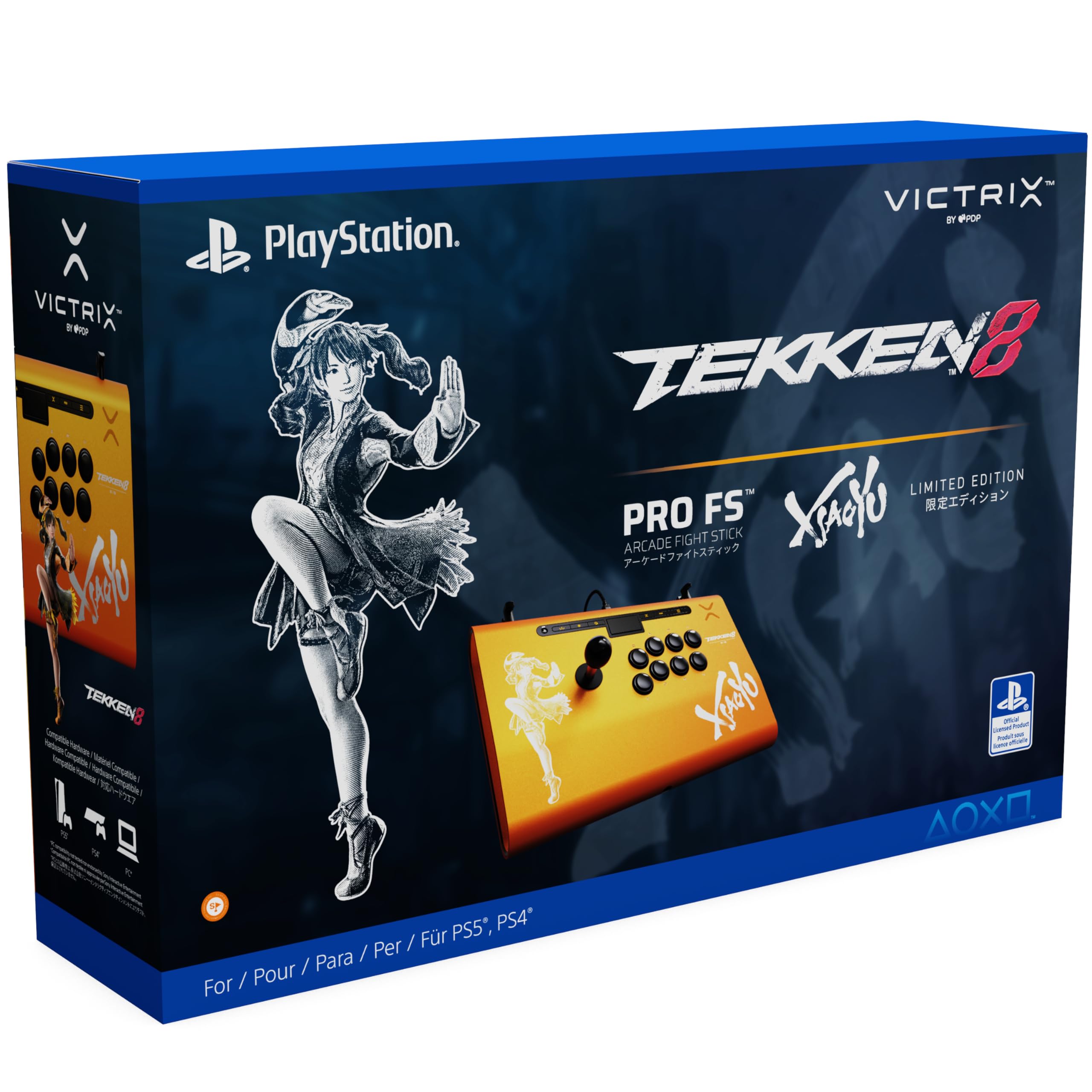 Victrix Pro FS Arcade Fight Stick for PS5 - Compatible with Tekken 8 & Fighting Games - Perfect for Xiaoyu Players & Competitive Gaming Tournaments