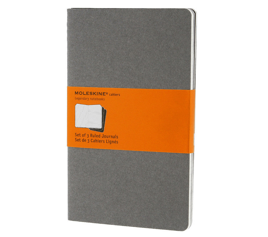 Premium Moleskine Ruled Cahier Journal Set - 3 Pack with Durable Cardboard Cover for Note Taking, Sketching & Daily Planning | Perfect for Students, Artists & Professionals