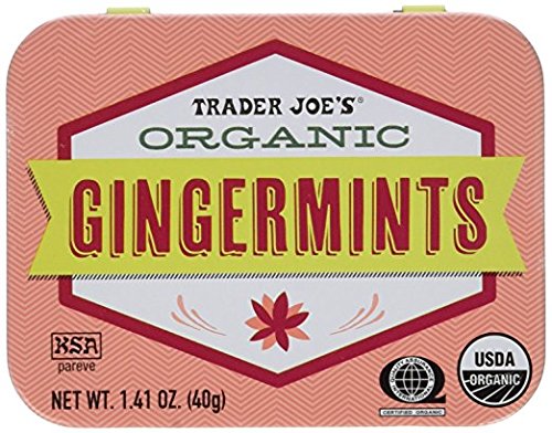 Organic Gingermints Pastilles by Trader Joe's - 6 Pack (40g Each) | Refreshing Breath Mints for Travel, Office & After Meals