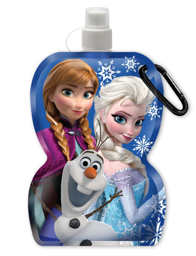 Disney Frozen Insulated Water Bottle with Key Ring - Cute Kids Reusable Drinkware for School, Travel & Outdoor Adventures