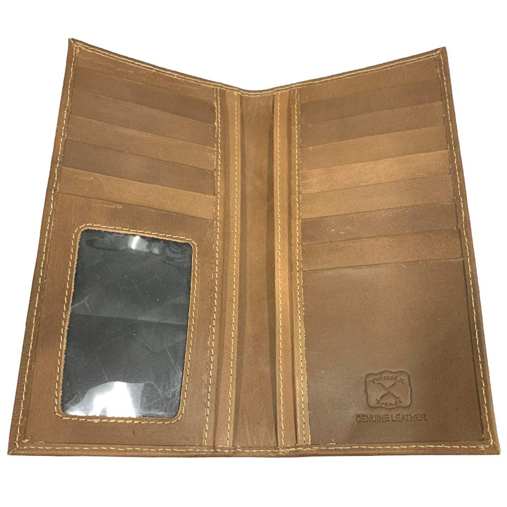 Twisted X Genuine Brown Leather Wallet with Turquoise X Design - Perfect for Rodeo, Western Fashion & Everyday Carry (Men's Bifold Wallet)