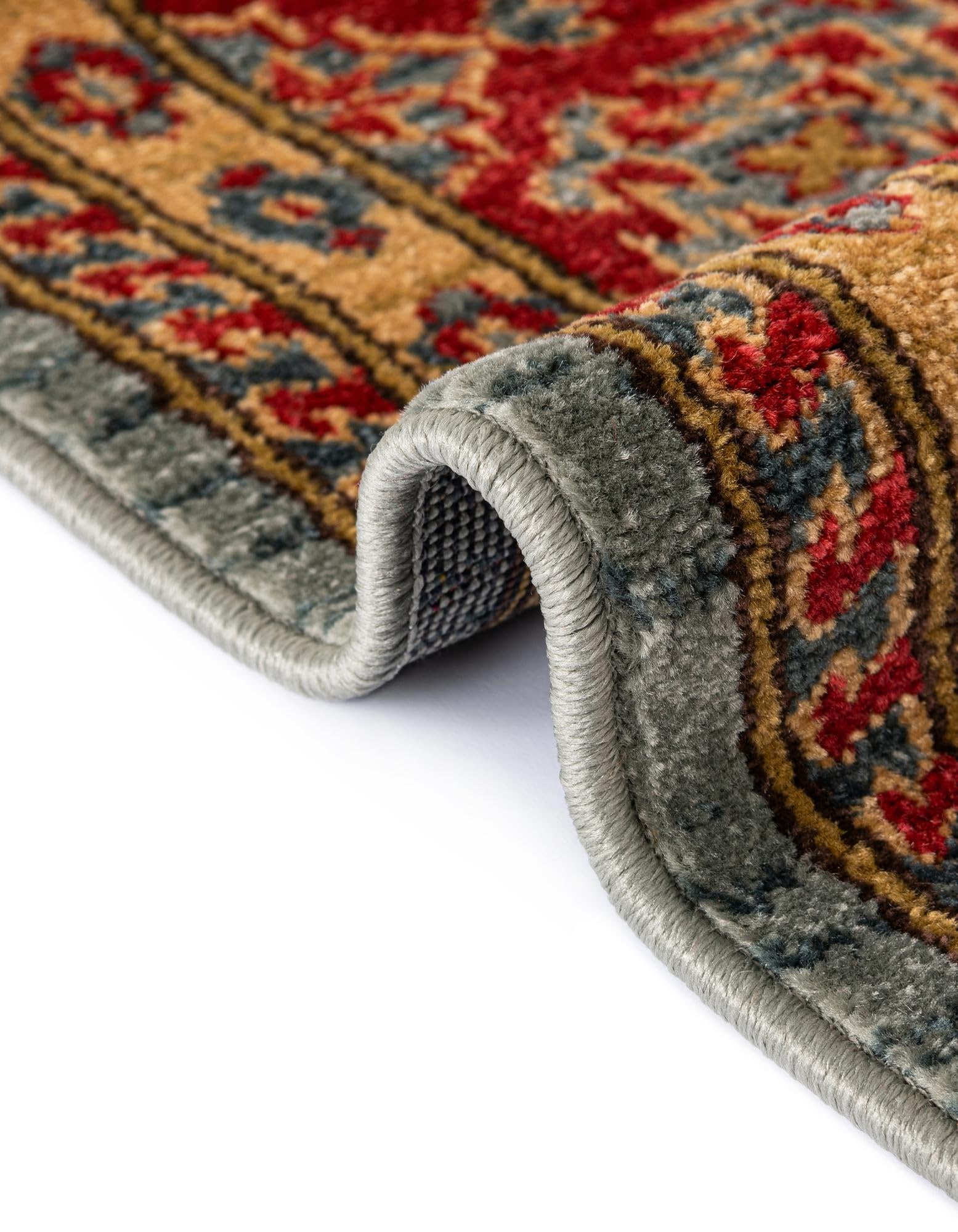 Unique Loom Sahand Collection 8' Round Area Rug - Soft Bohemian Style Light Blue & Light Brown Handmade Rug for Living Room, Bedroom, or Nursery Decor