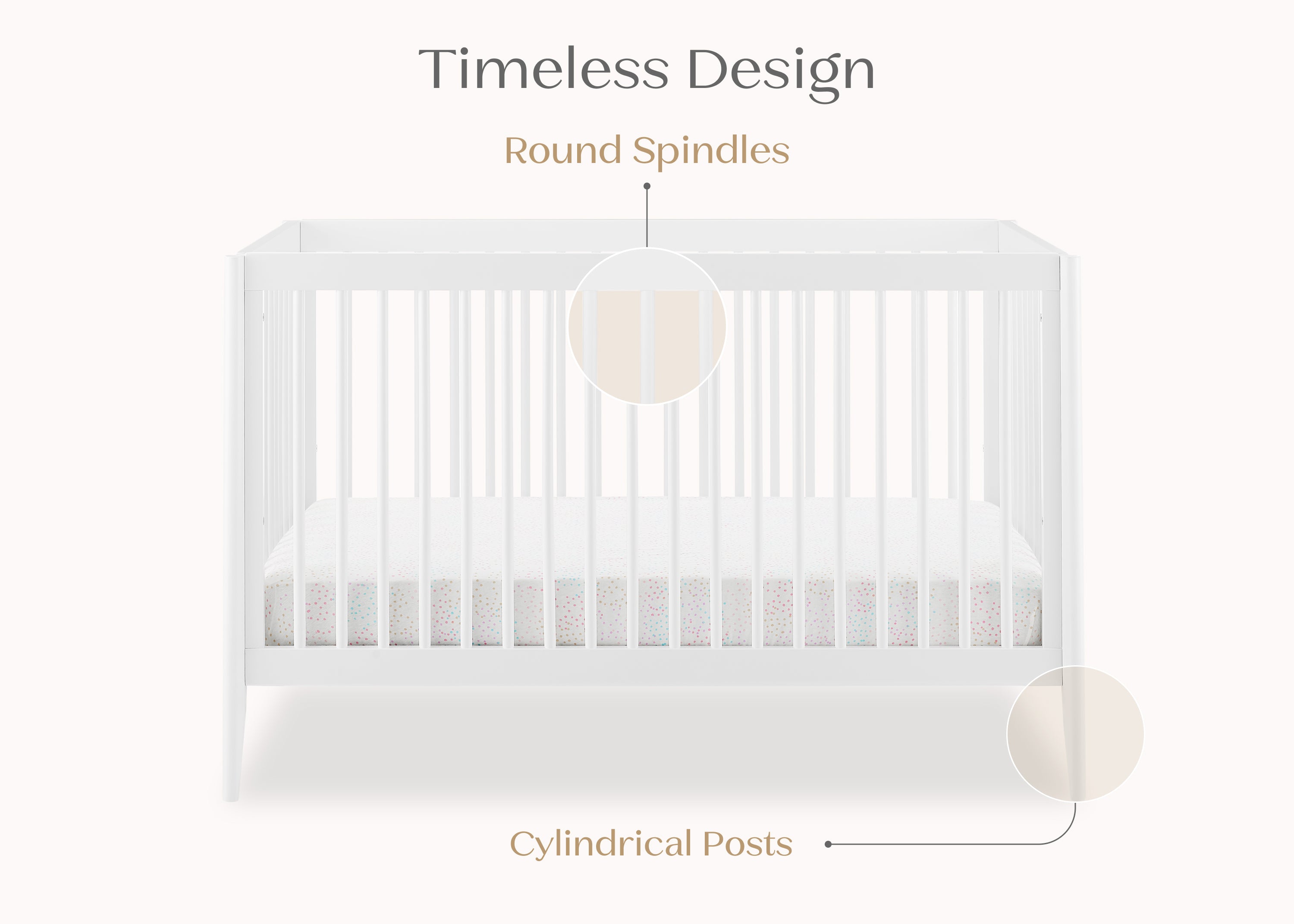 Casey 6-in-1 Convertible Baby Crib - Toddler Bed, Daybed & Full-Size Bed - Safe Nursery Furniture for Newborn to Adult - Perfect for Nursery, Bedroom & Guest Room