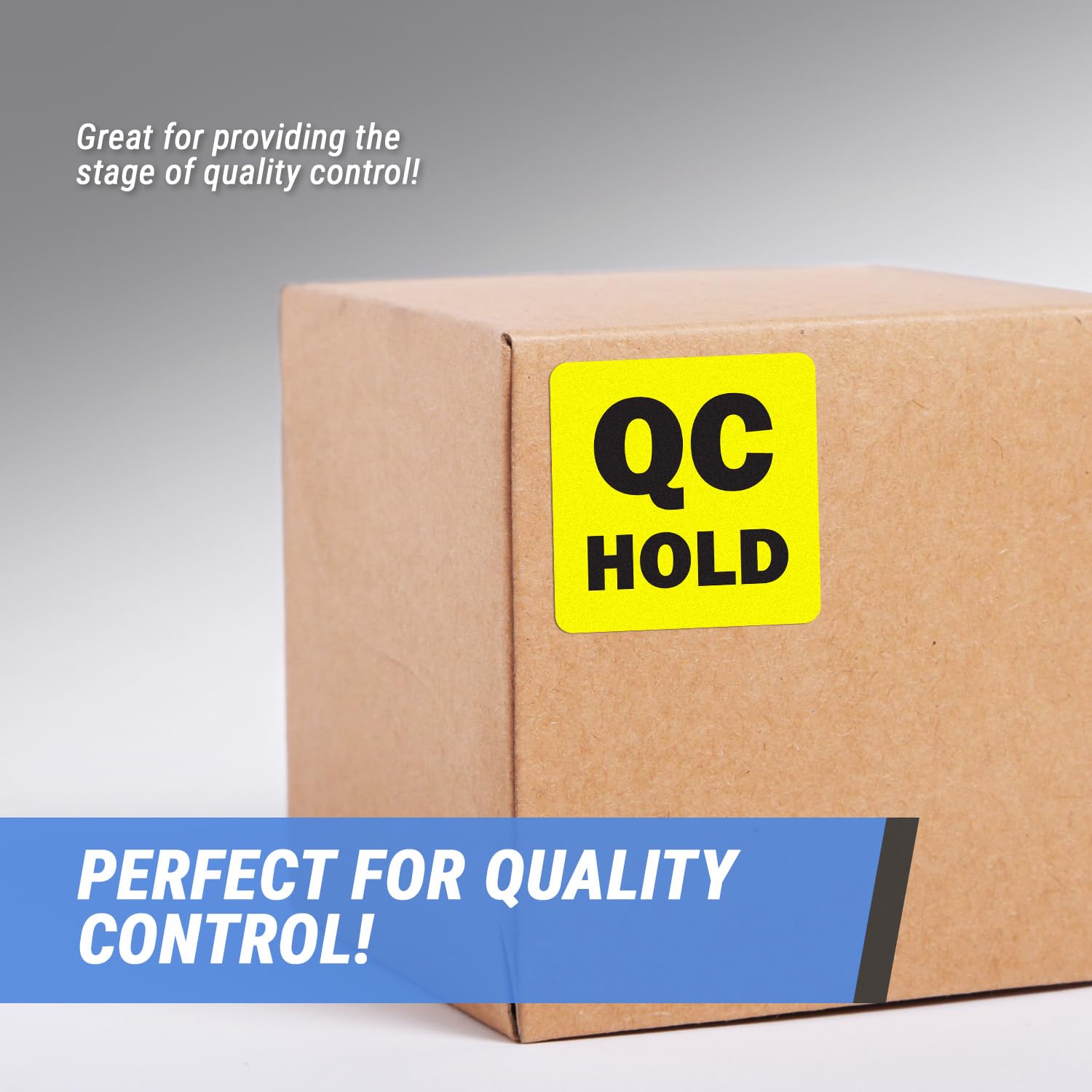 300 QC Hold Stickers - 2x2 Inch Quality Control Labels for Inventory Inspection, Warehouse Management & Maintenance (1 Roll) - Perfect for Factory QC, Retail Stock Organization & Logistics Tracking