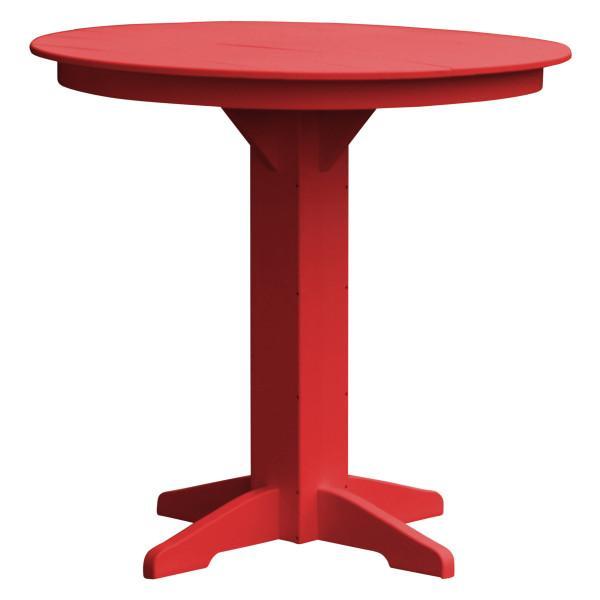 Eco-Friendly Recycled Plastic Round Bar Table - Durable Outdoor & Indoor Dining, Patio, Restaurant, Cafe, Bistro Use
