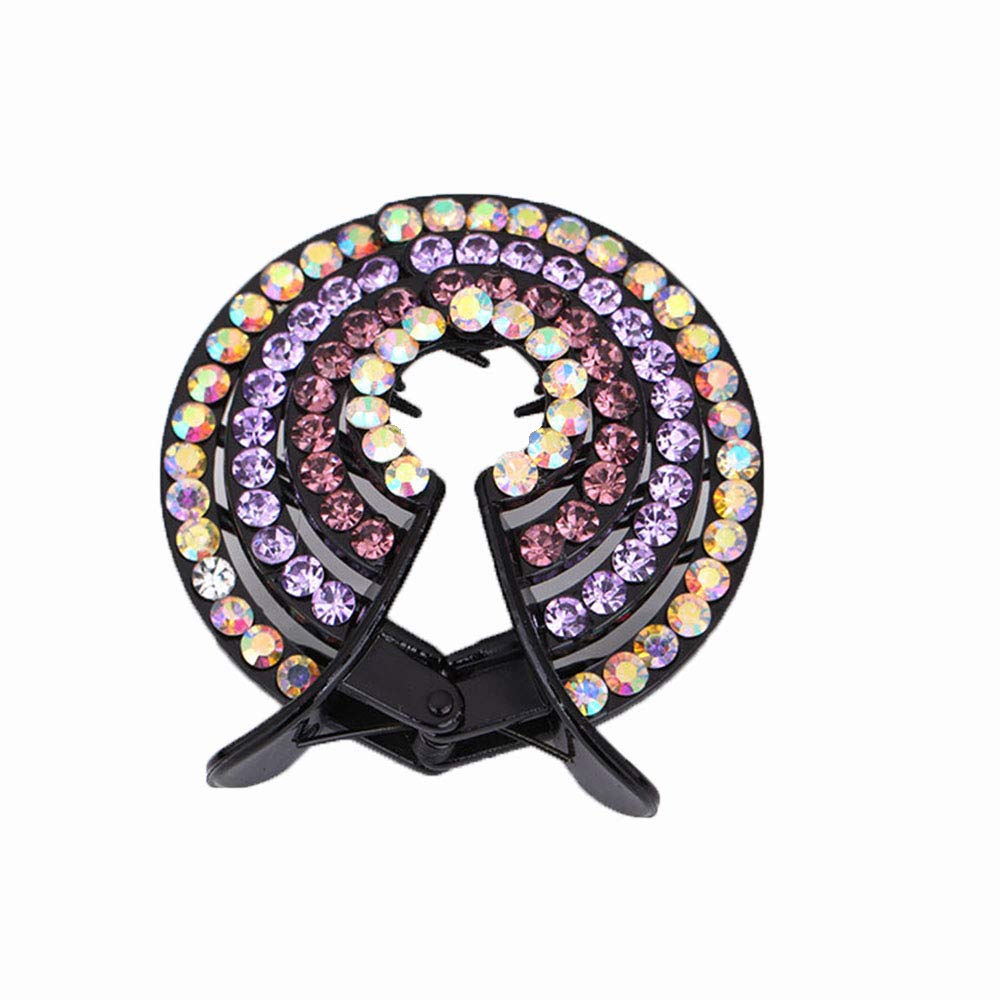 Elegant Rhinestone Hair Claw Clips & Ponytail Holders - 4Pcs Set for Women | Hair Bows, Pins, Bun Makers & Wraps | Perfect for Parties, Weddings & Everyday Styling