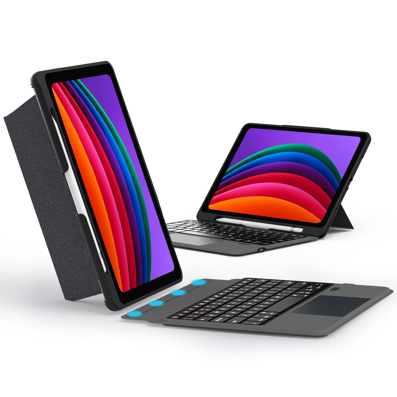 10.2 Inch iPad 9th/8th/7th Gen Case with Backlit Keyboard & Trackpad - Magnetic Detachable Cover for iPad Pro 10.5 & iPad Air 3 - Includes Pencil Holder | Perfect for Work, Study & Travel