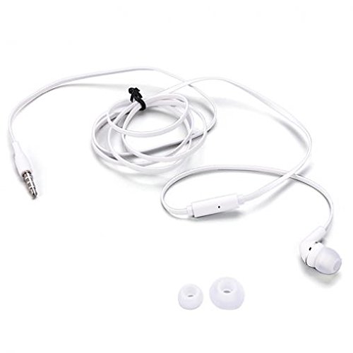 Wired Mono Headset with Microphone for Samsung Galaxy Tab A 10.1 (2019) - 3.5mm Single Earbud Headphone, Hands-Free Call (White) | Perfect for Online Classes, Gaming & Business Calls