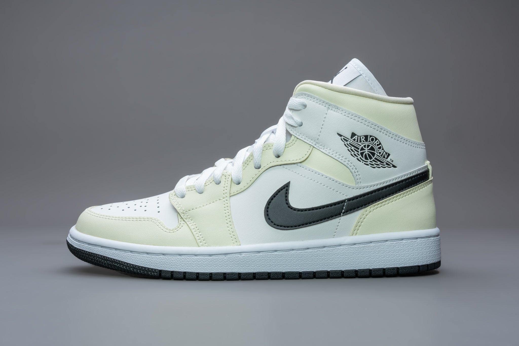Nike Jordan Air 1 Mid Women's Shoes BQ6472-121 - Size 9.5W Coconut Milk White - Casual Sneakers for Streetwear & Basketball Fashion