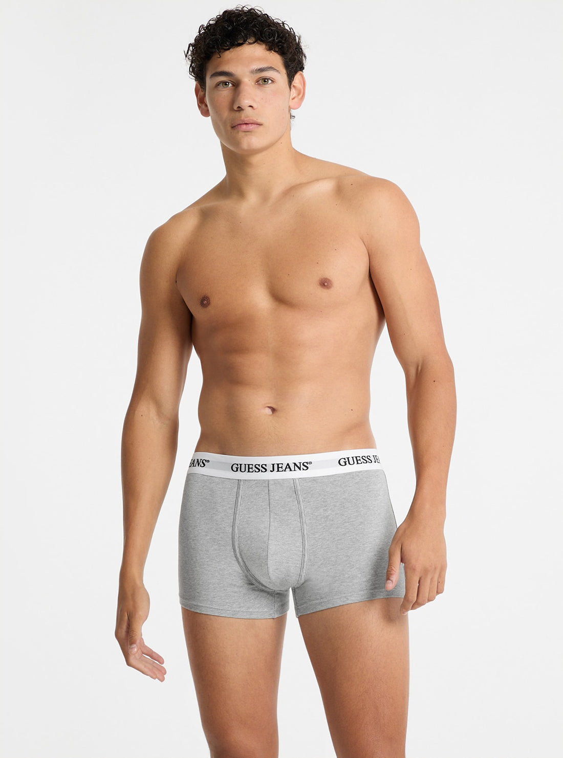 Guess Jeans Black & Grey 2 Pack Men's Underwear Trunks - Soft Cotton Boxer Briefs for Everyday Comfort & Lounge Wear