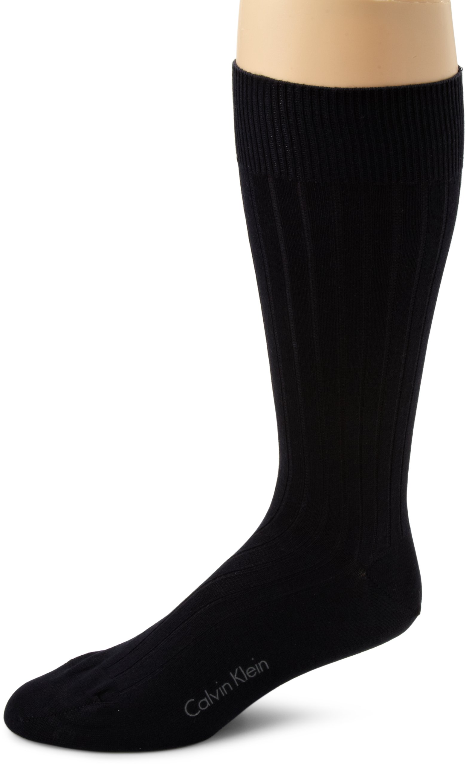 Calvin Klein Men's Pure Cotton Rib Socks 3-Pack - Soft Breathable Comfortable Dress Socks for Work, Business & Everyday Wear