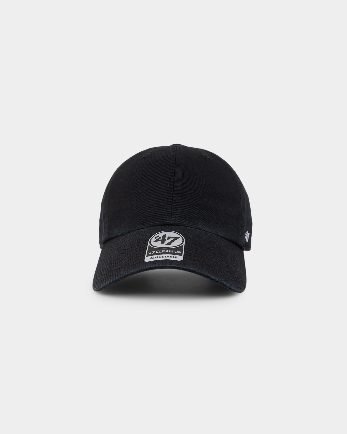 47 Brand Flat 47 Clean Up Strapback Black Hat - Adjustable Snapback Cap for Men & Women - Perfect for Casual Wear, Street Style & Outdoor Activities