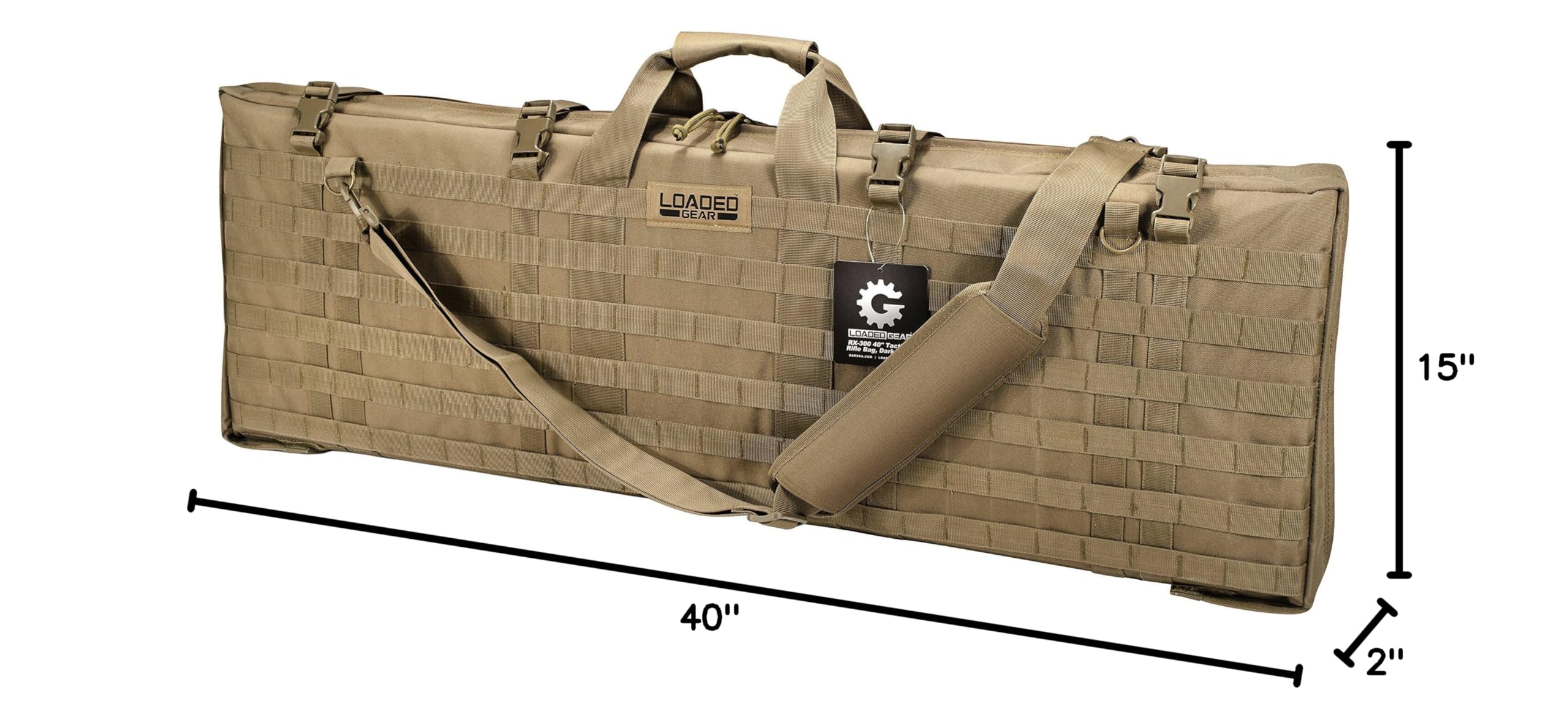 Loaded Gear 40 Inch Tactical Rifle Gun Case with Convertible Shooting Mat - Durable Brown Firearm Storage for Range, Hunting & Outdoor Shooting Practice