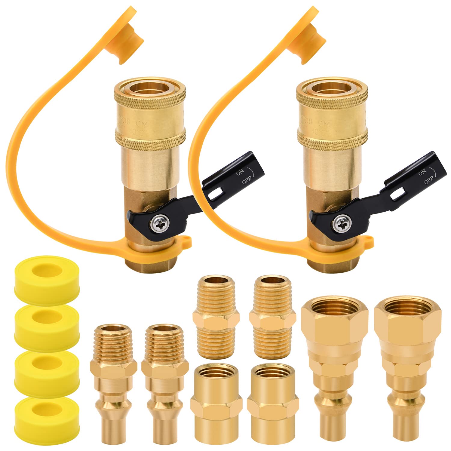 14-Piece Propane Quick Connect Fitting Kit - 1/4