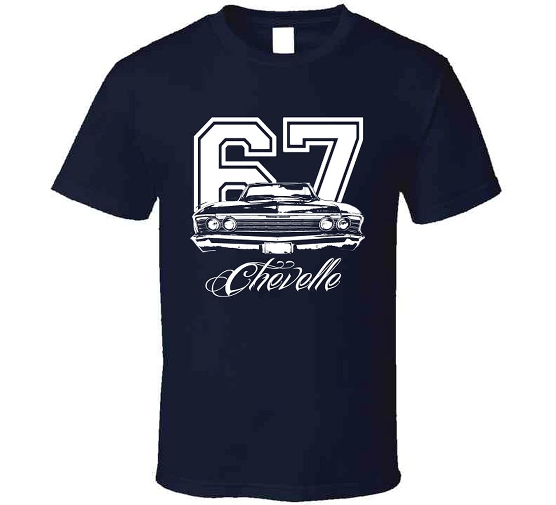 1967 Chevelle Convertible Grill View Black T-Shirt - Vintage Muscle Car Apparel for Car Enthusiasts & Classic Car Shows