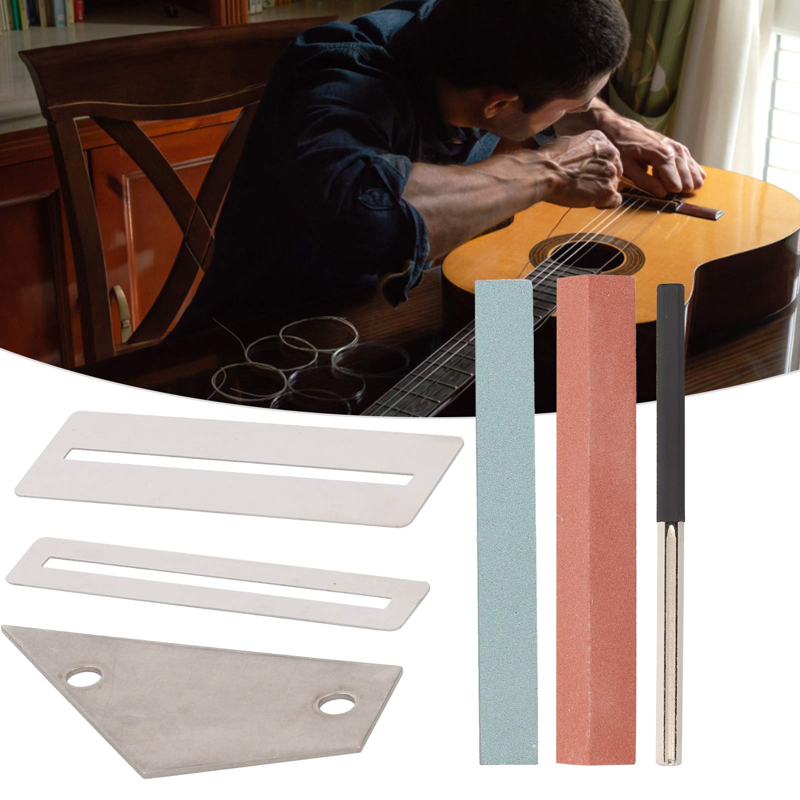 Premium Guitar Fret Leveling File - High-Quality Metal, Plastic & Stone Construction - Durable Guitar Maintenance Tool for Professional Musicians & Luthiers - Perfect for Fret Leveling, Crowning & Guitar Repair Work