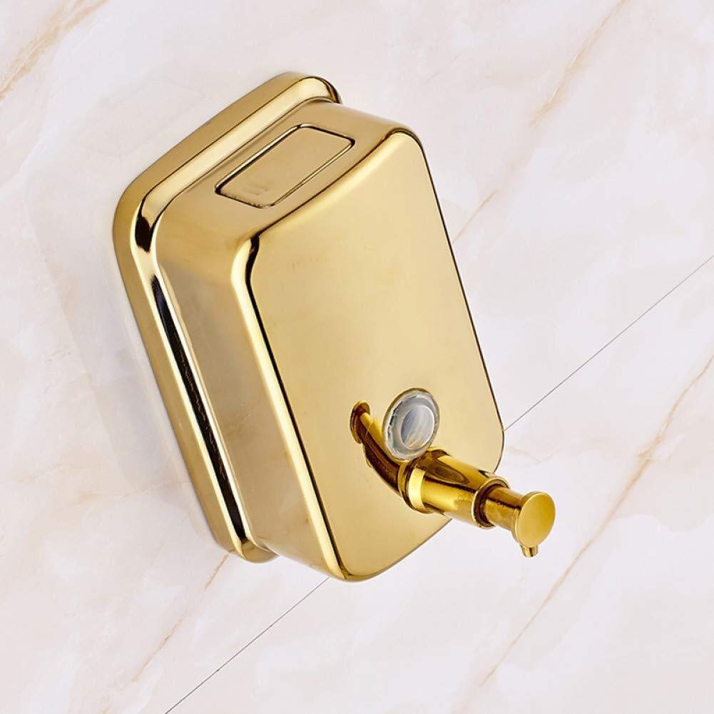 Premium Solid Brass Wall Mount Soap Dispenser - Gold Polished Bathroom Liquid Soap Container for Kitchen & Bathroom | Elegant Touch for Modern Homes