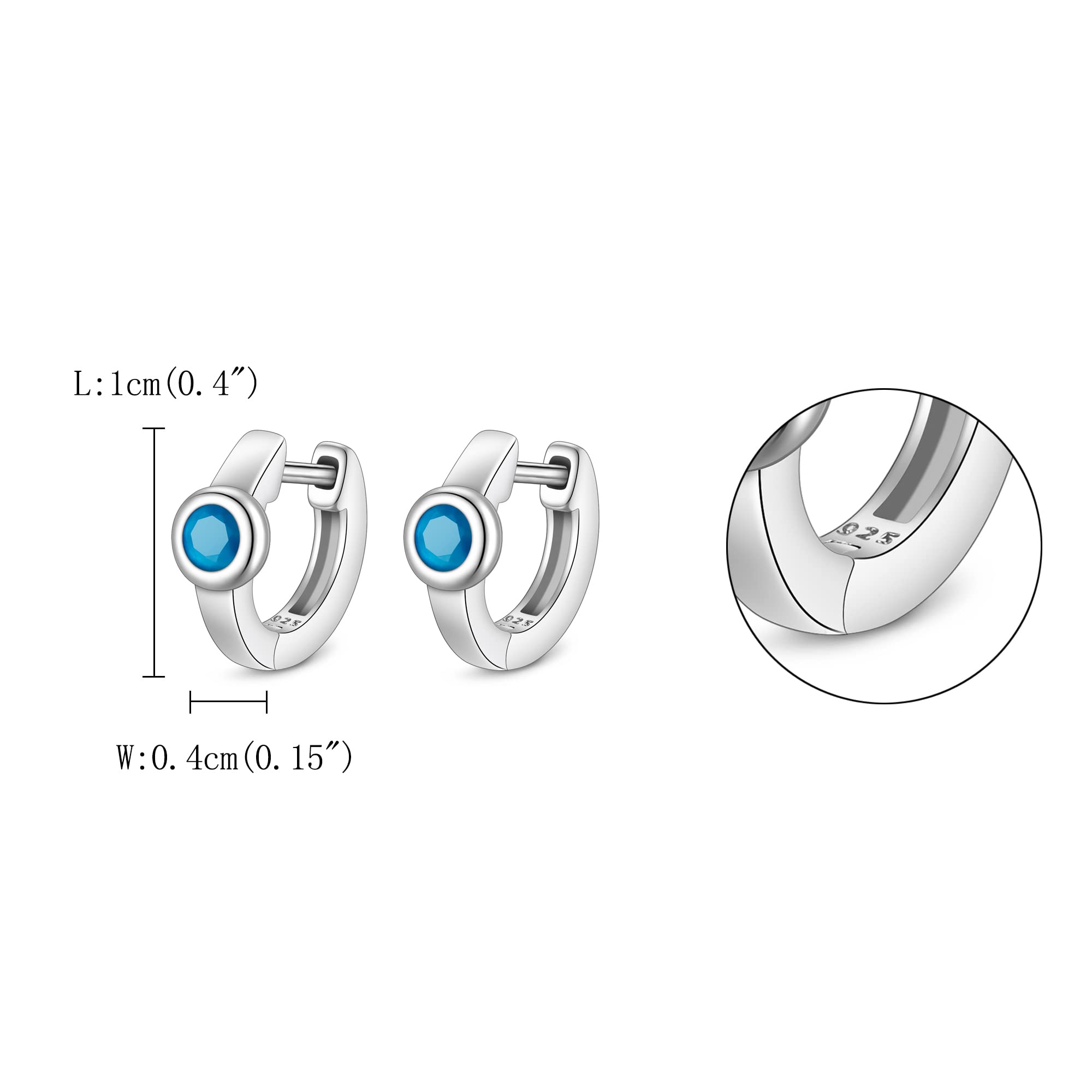 925 Sterling Silver Hoop Earrings for Women | Cubic Zirconia Huggie Earrings | Hypoallergenic Tiny Hoops | Perfect for Everyday Wear, Office & Date Night