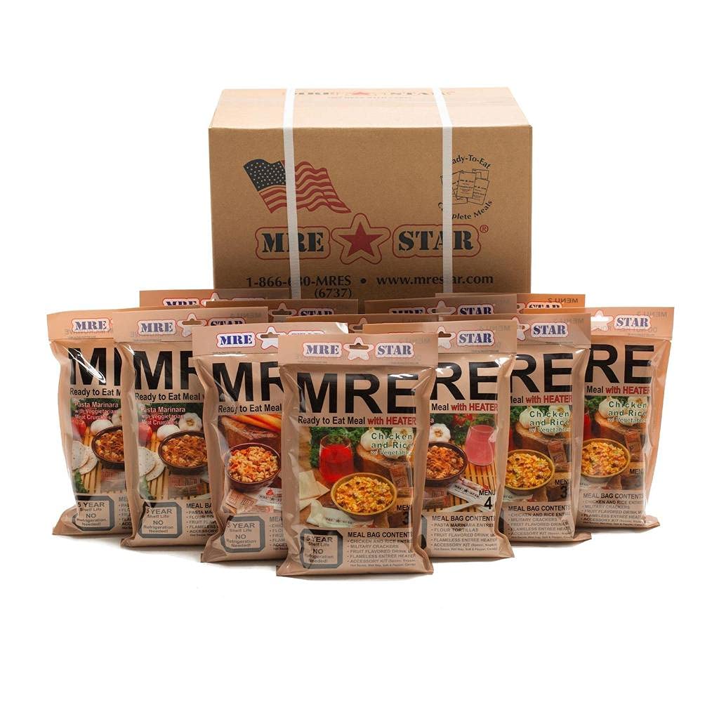 12-Pack MRE Meals Ready-to-Eat | Emergency Food Supply for Military, Camping & Survival | 2021 Manufactured Prepper Supplies | Perfect for Outdoor Adventures & Disaster Preparedness