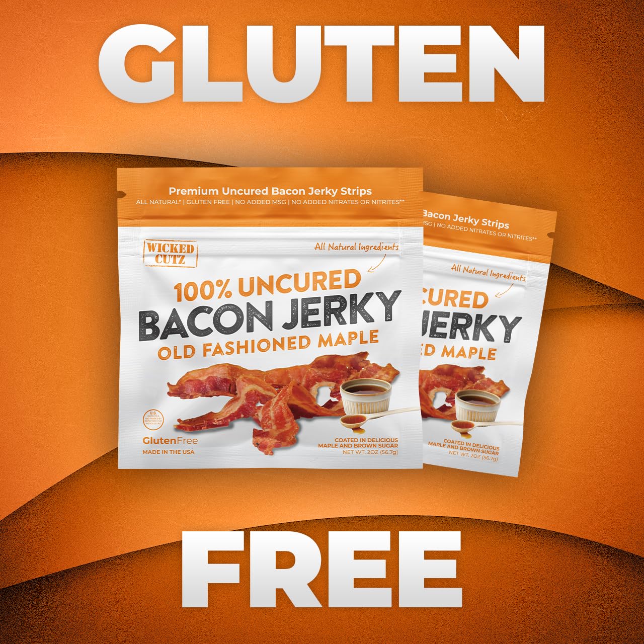 Premium Old Fashioned Maple Bacon Jerky - Tender, Flavorful & Easy to Chew | 16g Protein per Bag | Uncured, Fully Cooked Candied Bacon | Keto & Carnivore Friendly Snacks (2 Pack) - Perfect for Hiking, Road Trips & High-Protein Diets