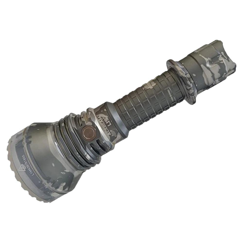ACEBEAM L19 CAMO PM1 White LED Flashlight - 1650 Lumens, 1300m Throw, Tiger Camo - Tactical Flashlight for Hunting, Camping & Outdoor Adventures (Battery & Charger Not Included)