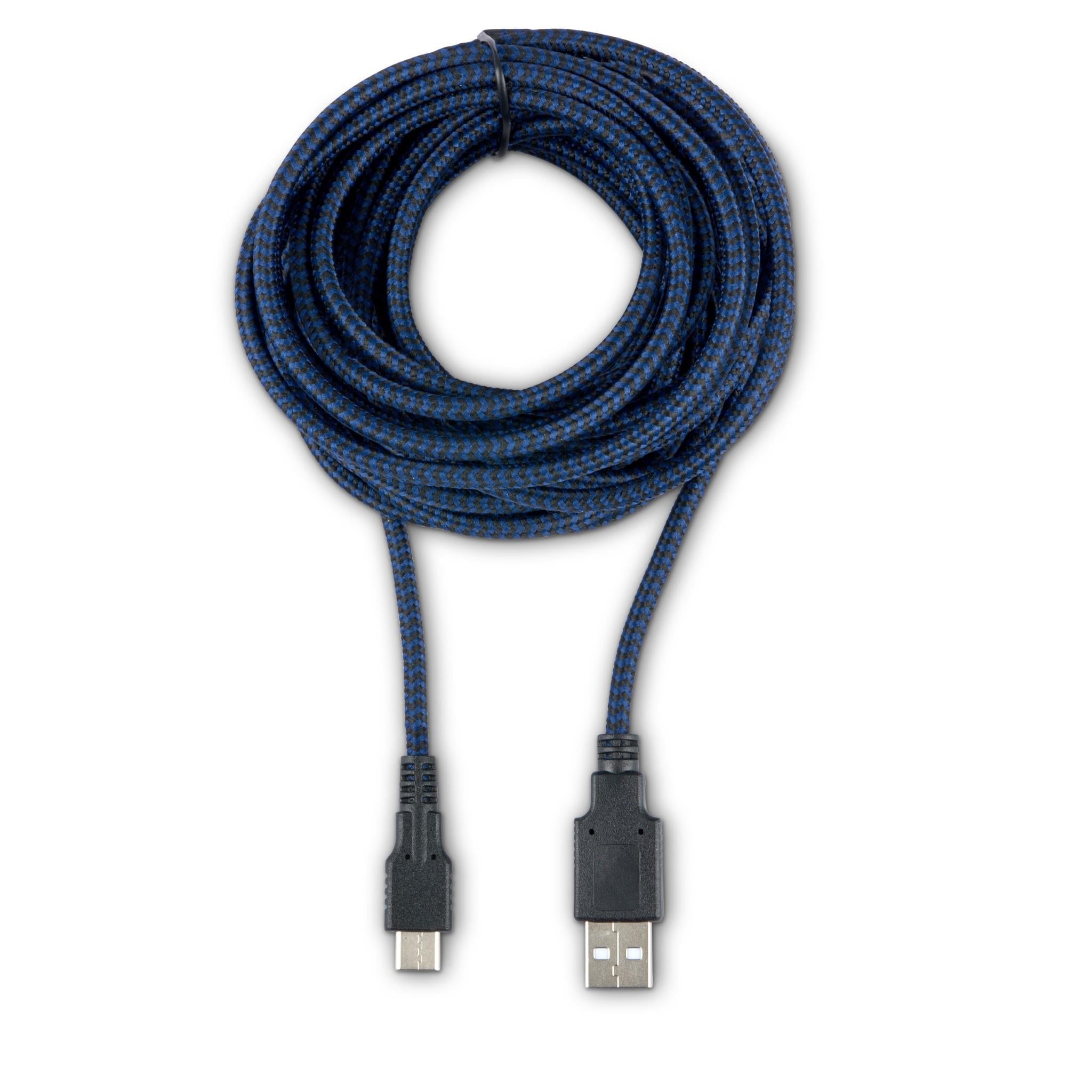 3rd Earth 5M/16.4ft USB-C to USB-A Charging Cable for PlayStation 5™ - Fast Charging & Data Sync Cord for PS5 Controller, Gaming Accessories & More - Perfect for Long-Distance Gaming Sessions & Home Entertainment Setups