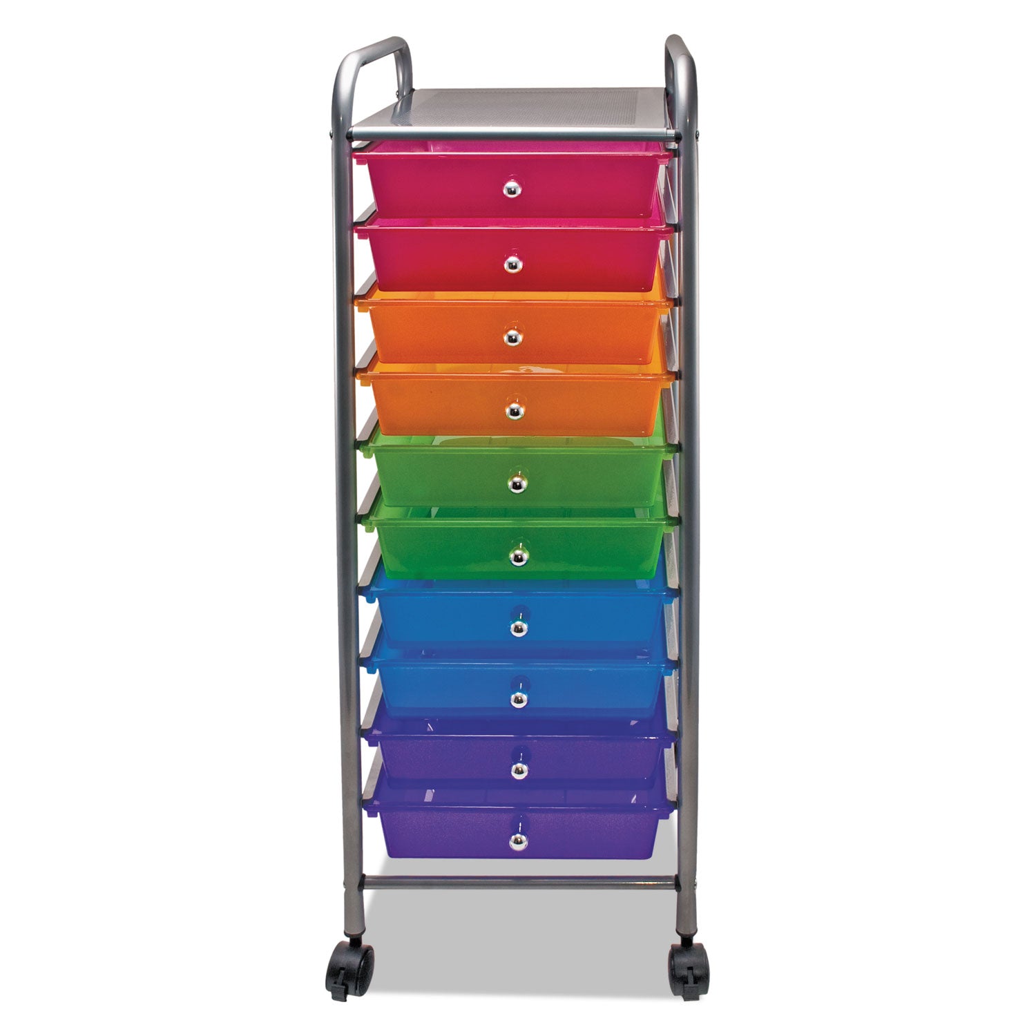 Advantus 10-Drawer Metal Portable Organizer - 1 Shelf Storage Unit, 13